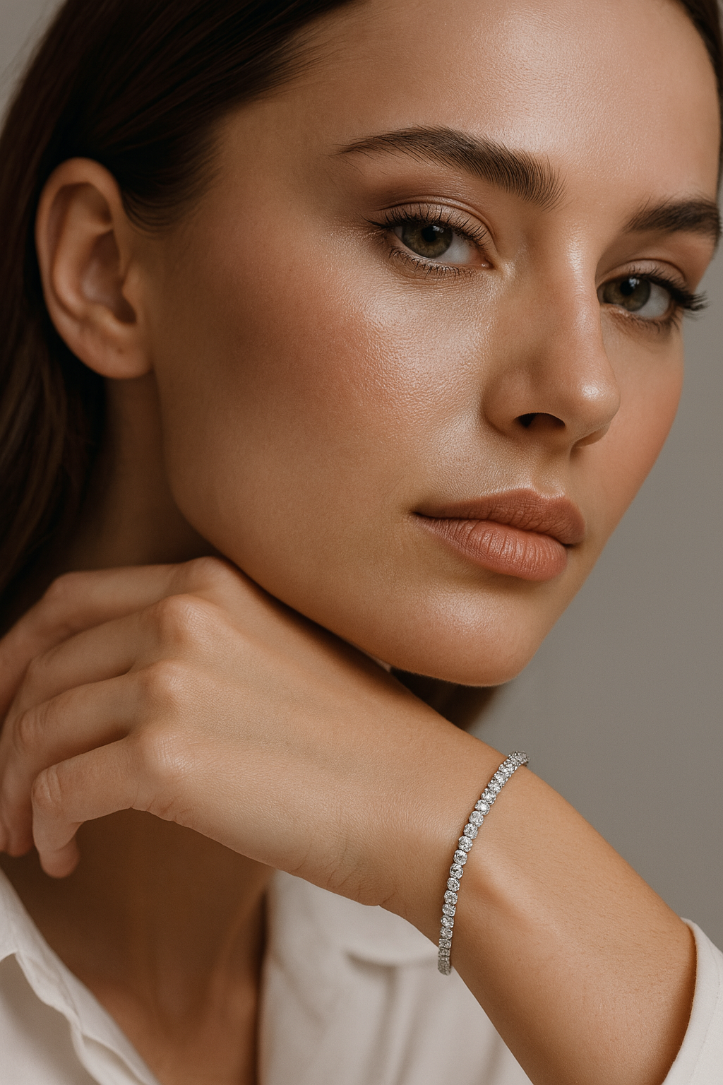 925 Sterling Silver Tennis Bracelet 2.5mm, Dainty Thin Silver Tennis Chain