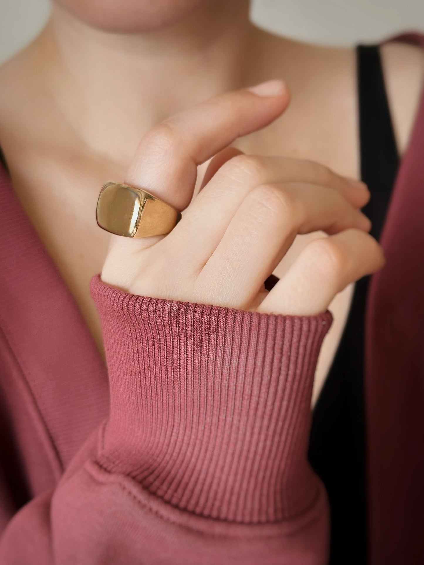 14K Solid Gold Seal Ring