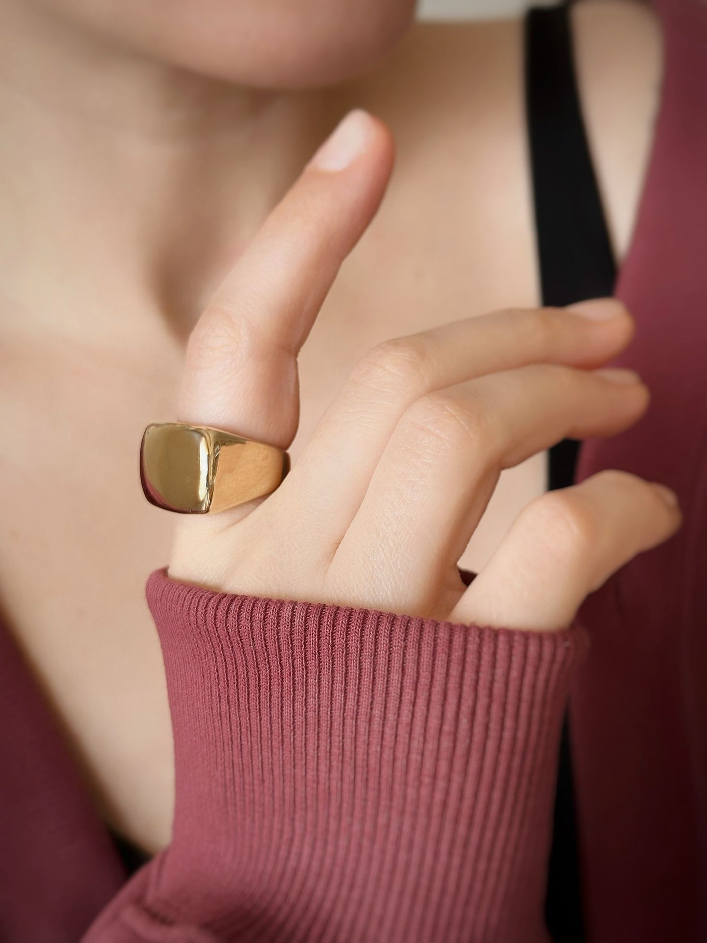 14K Solid Gold Seal Ring