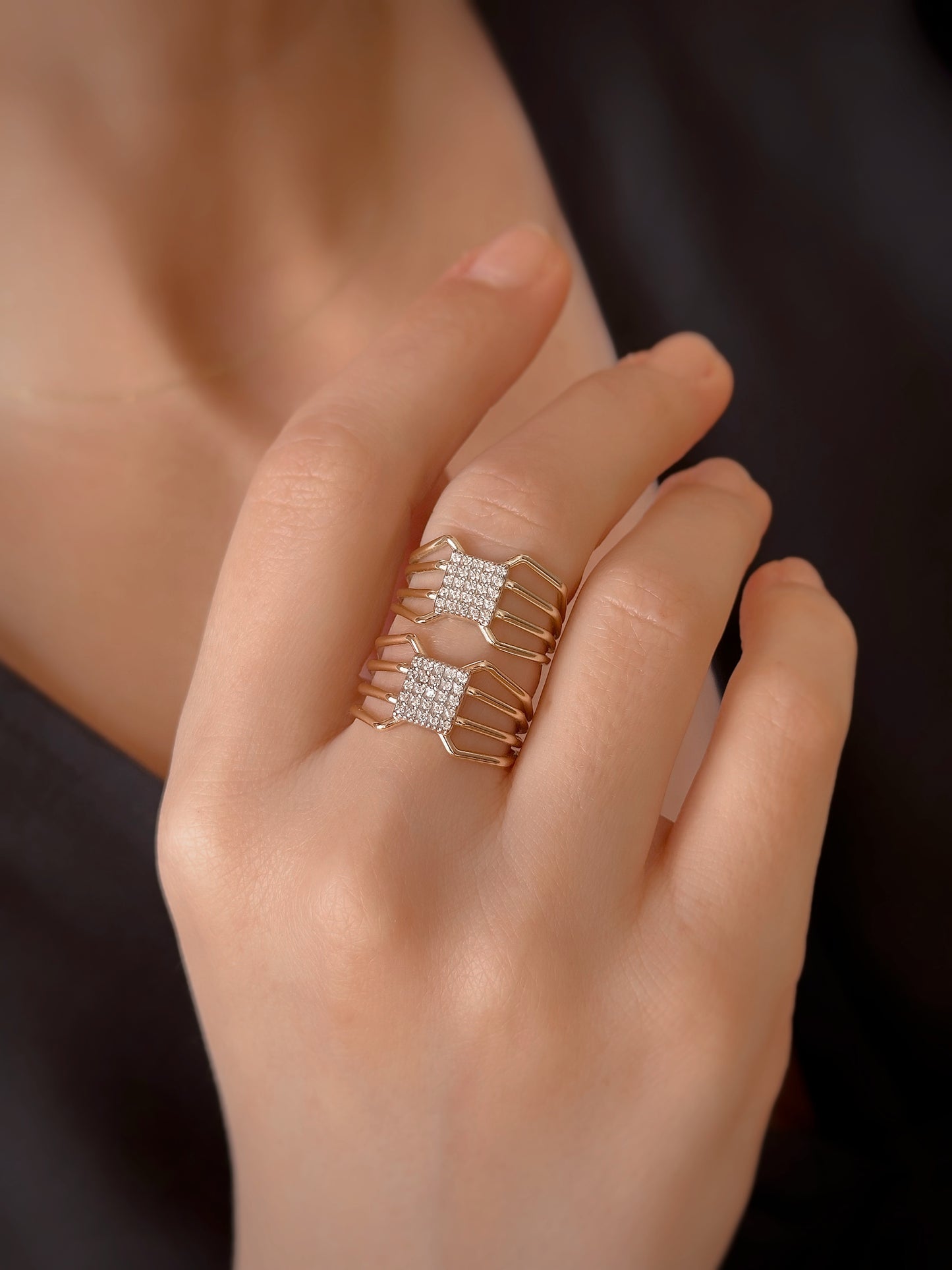 14K Solid Gold Spider Web Ring