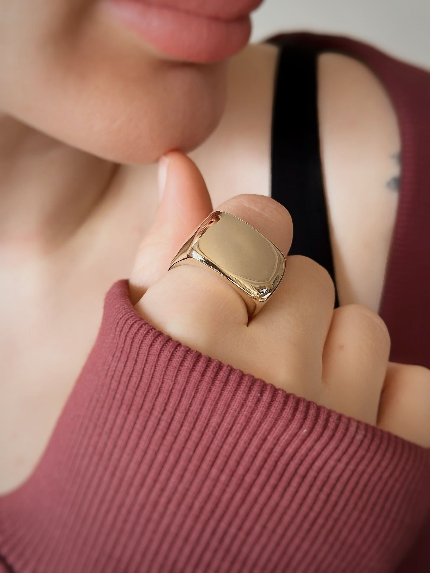 14K Solid Gold Seal Ring