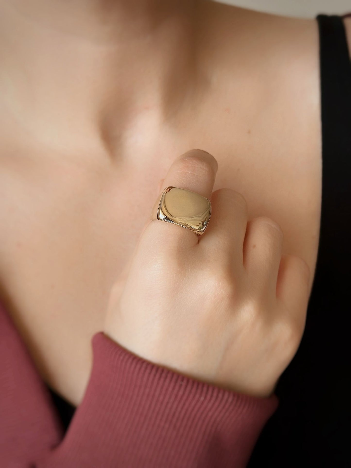 14K Solid Gold Seal Ring