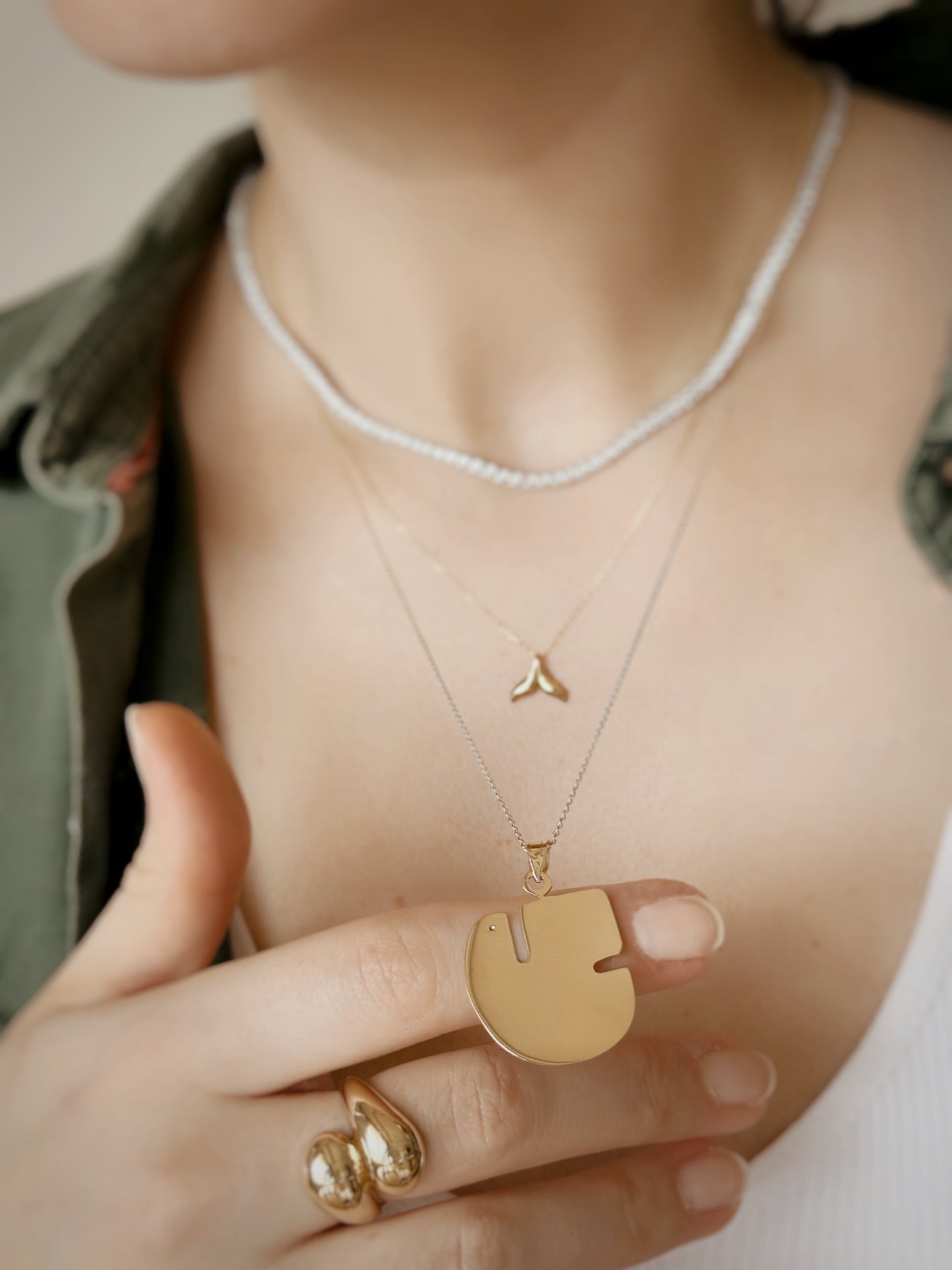 14K Solid Gold Soul Necklace, 14k Solid Gold Sielulintu - Finnish Soul Bird Pendant
