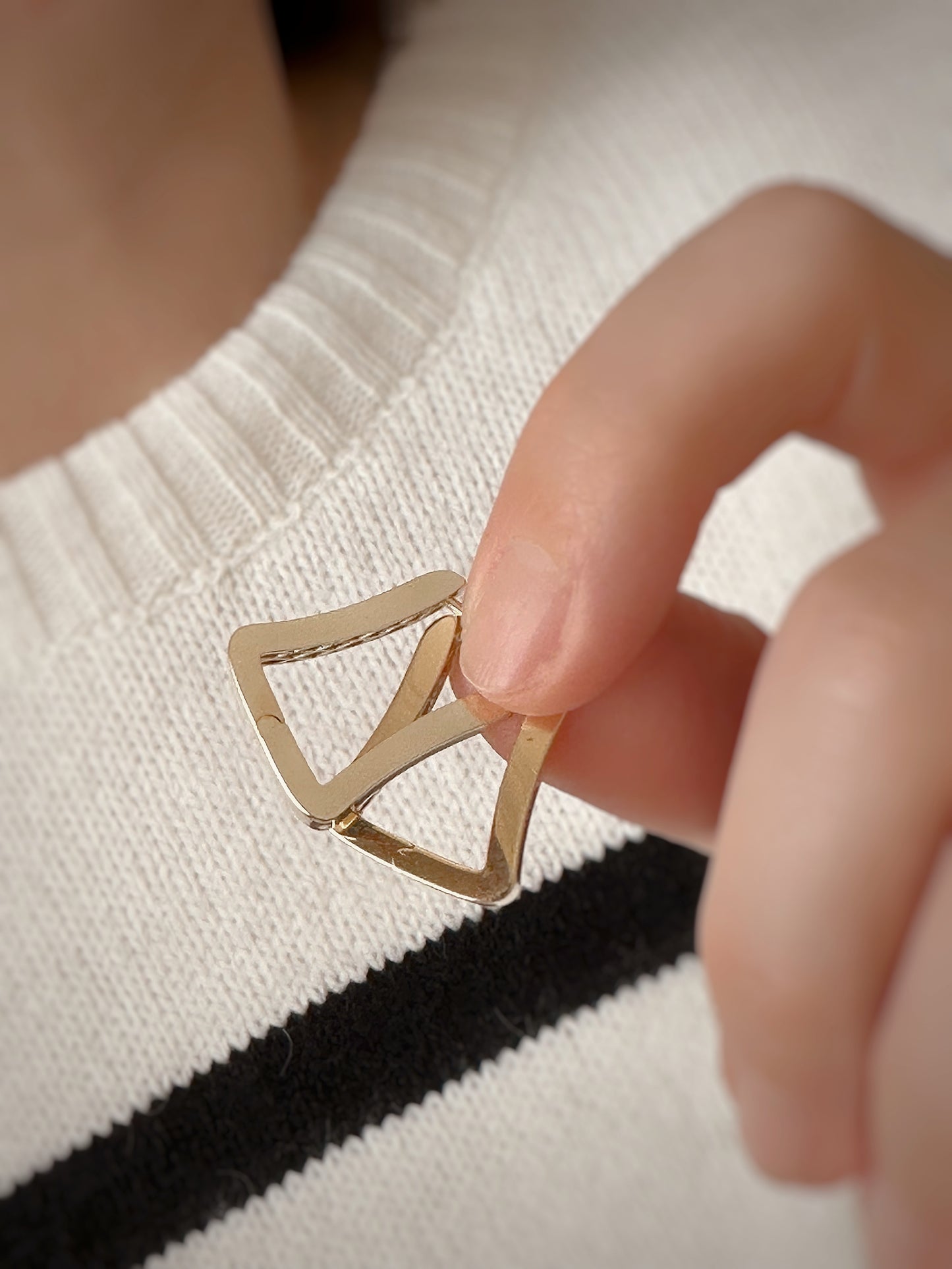 Solid Gold Bell Model Hoop Earrings