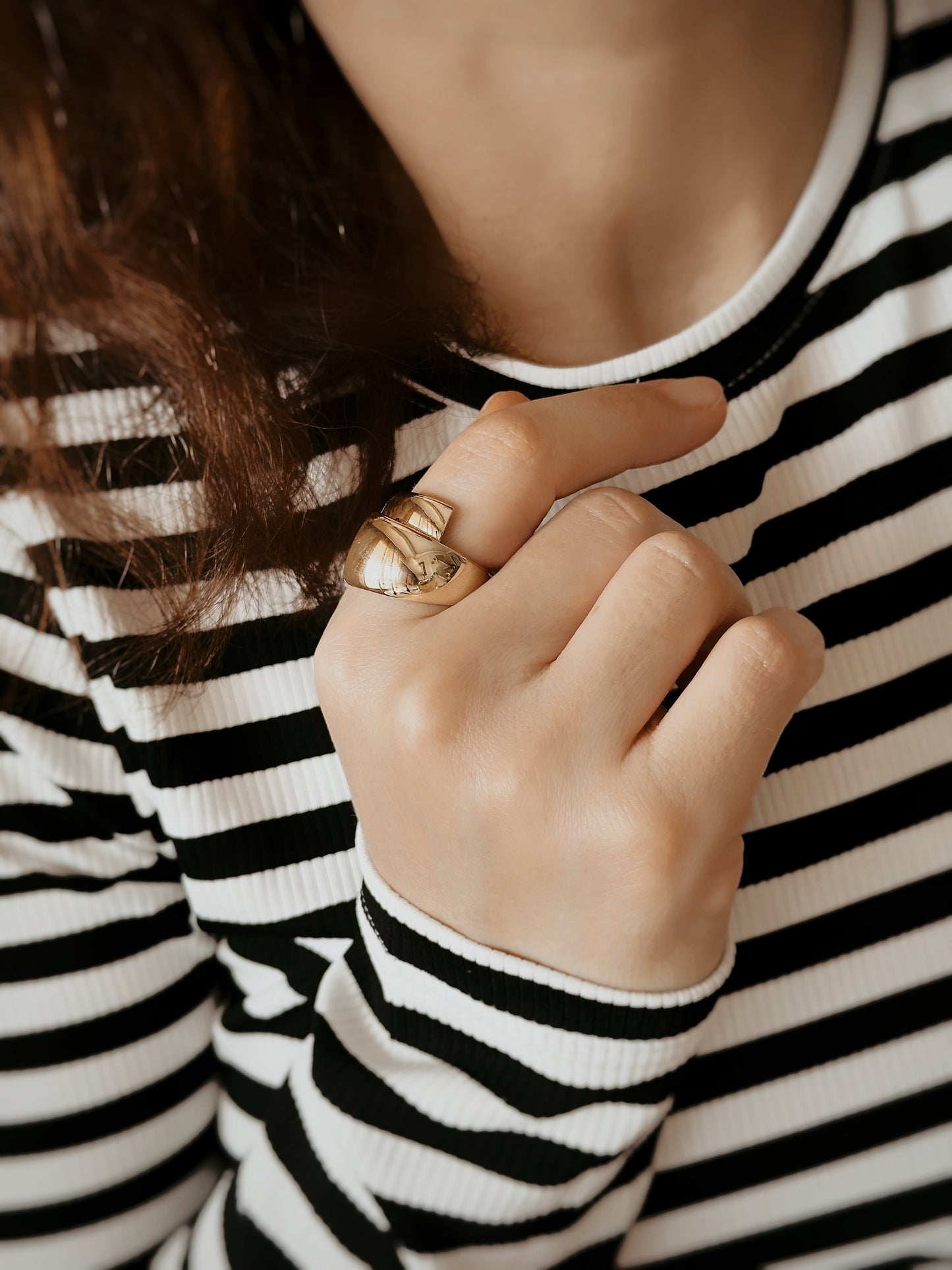 Solid Gold Dome Wrapped Ring