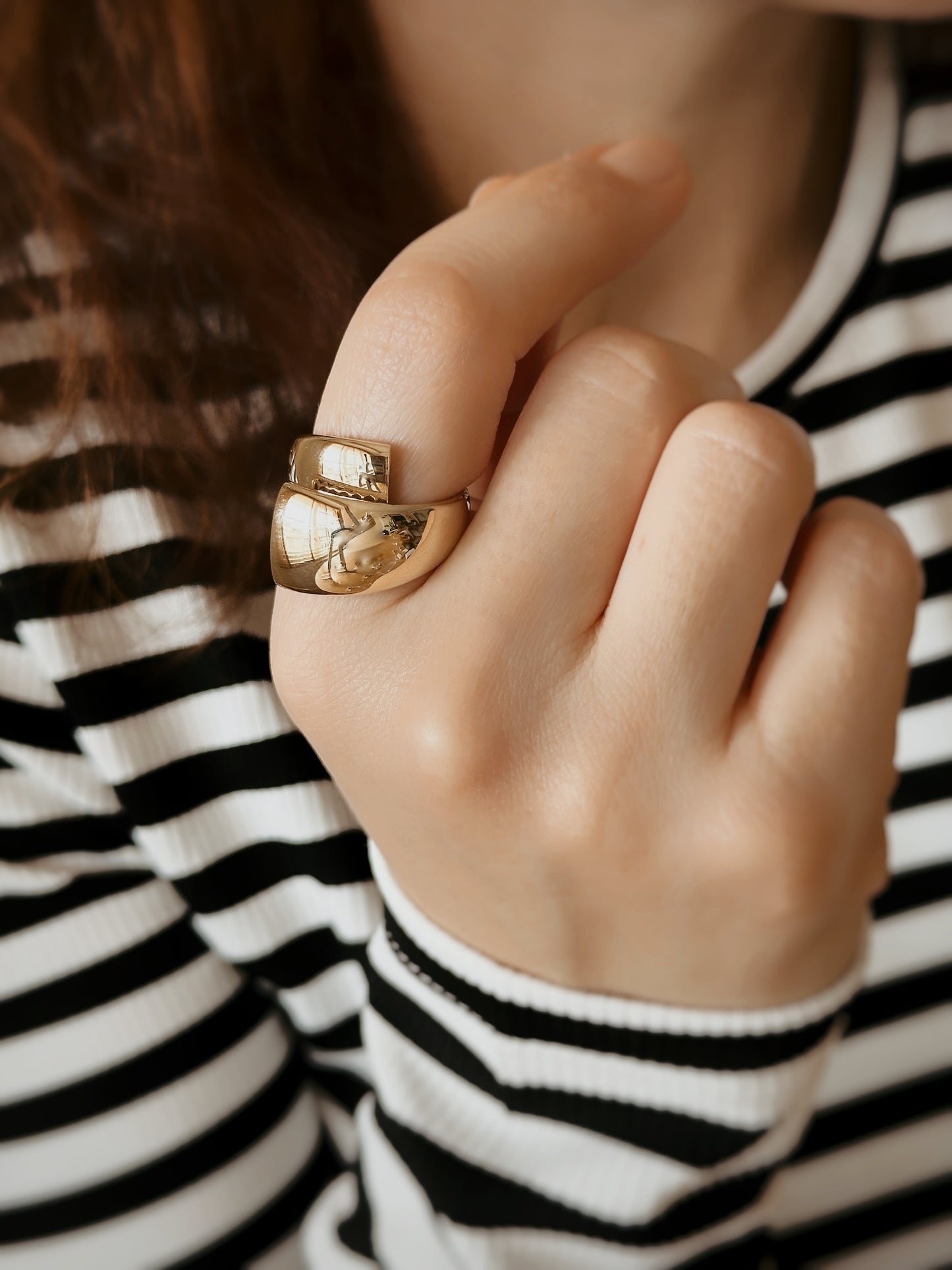 Solid Gold Dome Wrapped Ring