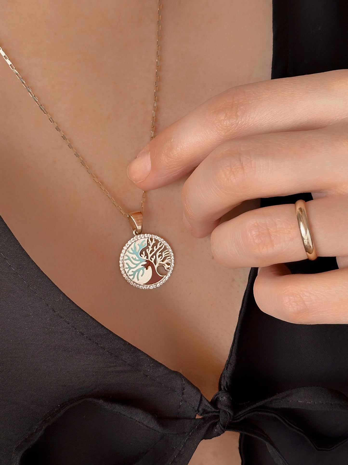 Real 14k Solid Gold Tree of Life Necklace