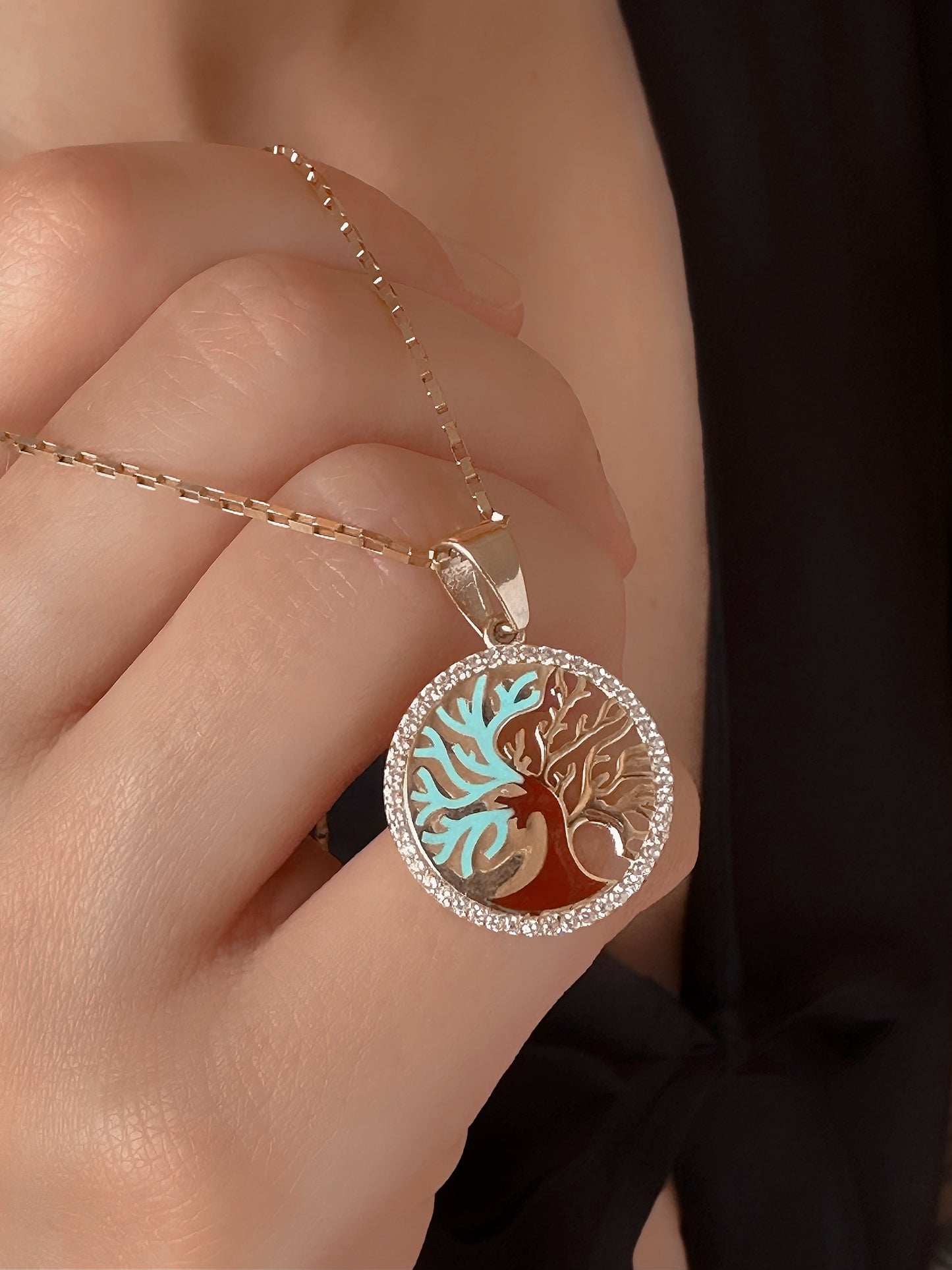 Real 14k Solid Gold Tree of Life Necklace