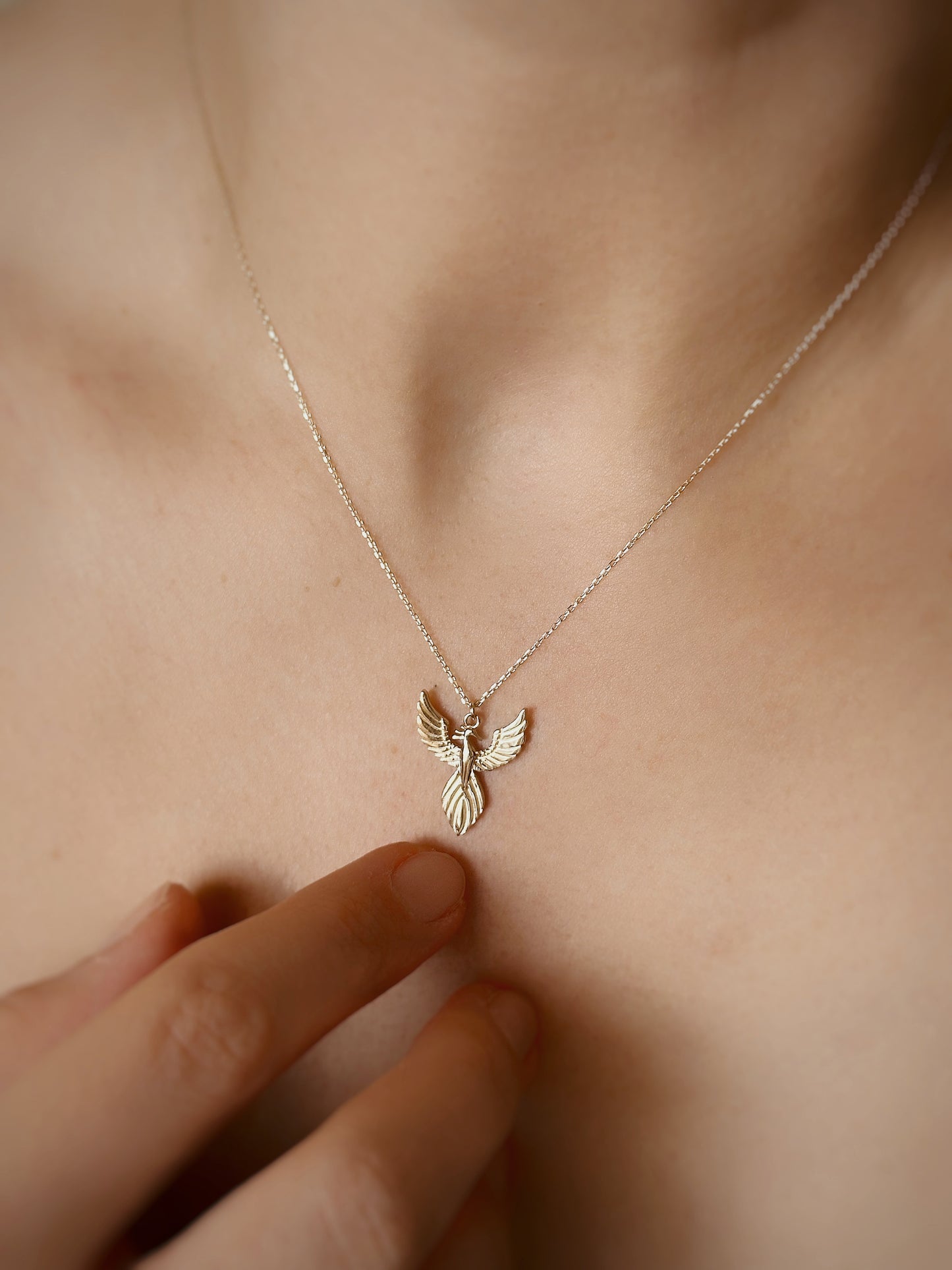 14K Gold Phoenix Necklace