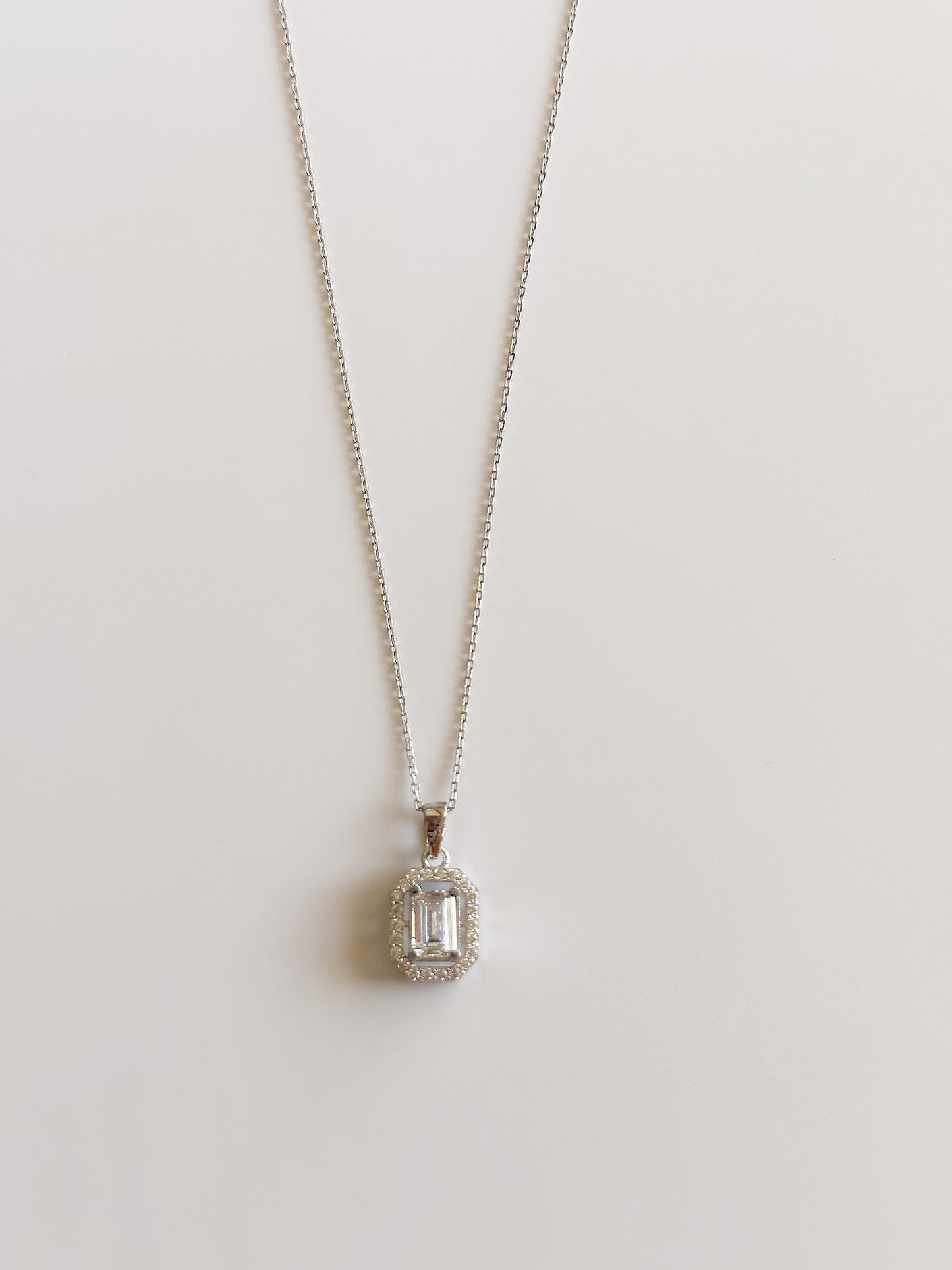 Single Stone Necklace,14K Solid Gold Bridal Necklace