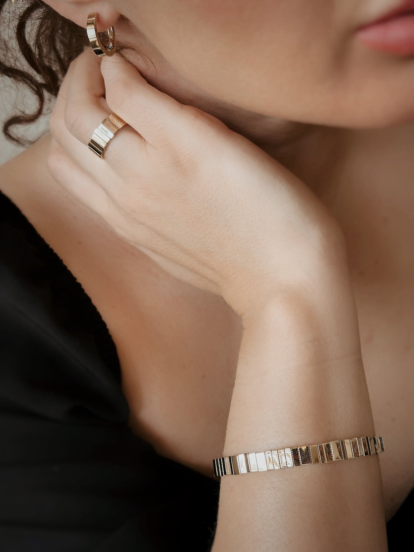 14K solid Gold Acordion Model Set