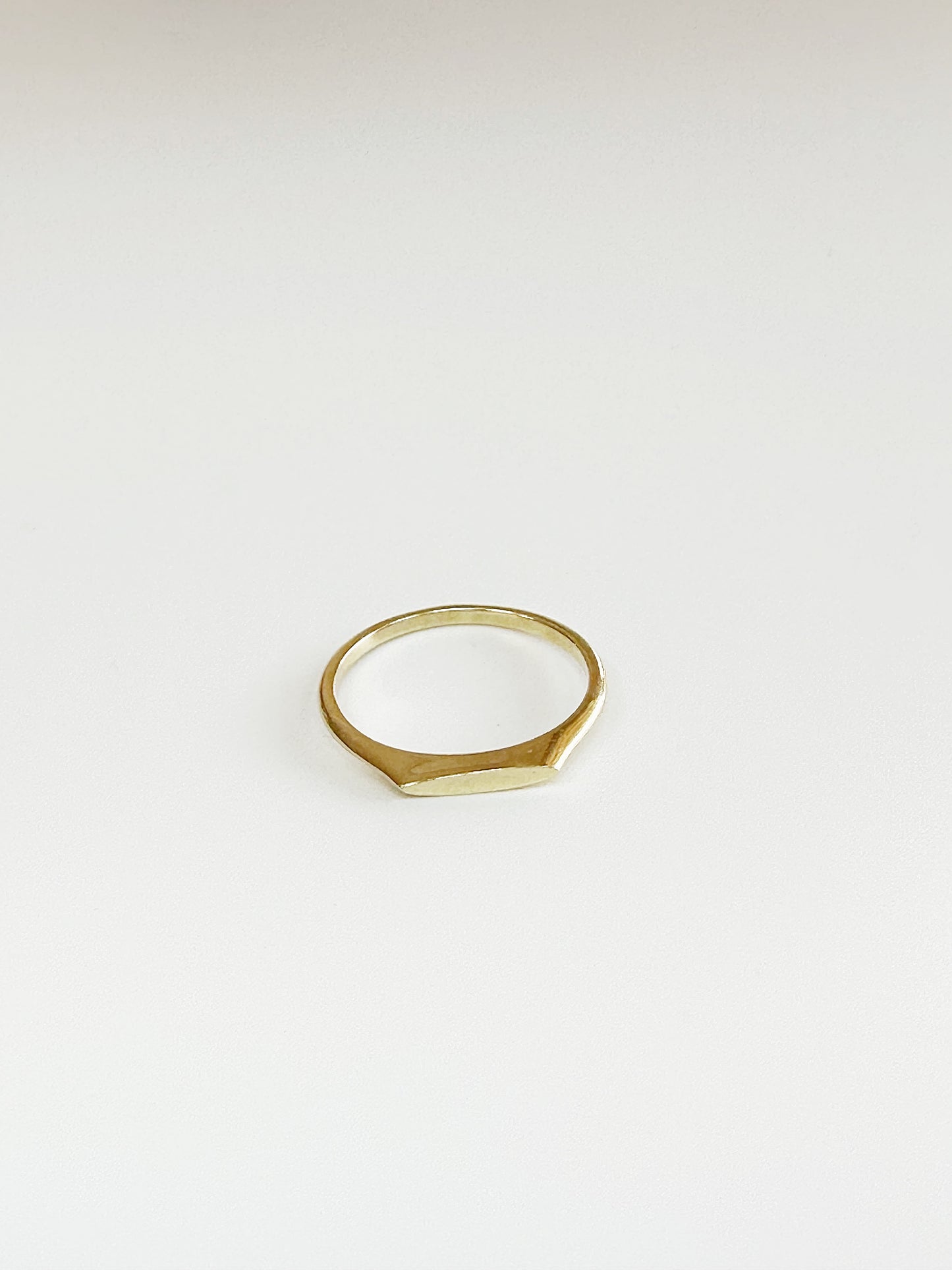 14K Solid Gold Rectangle Bar Ring