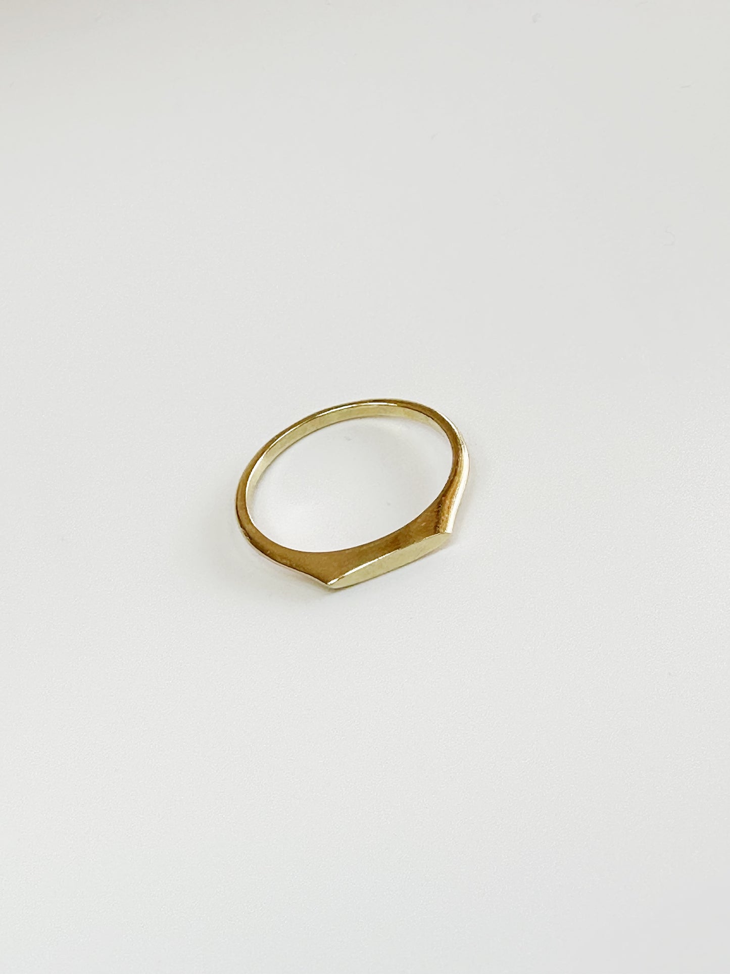 14K Solid Gold Rectangle Bar Ring