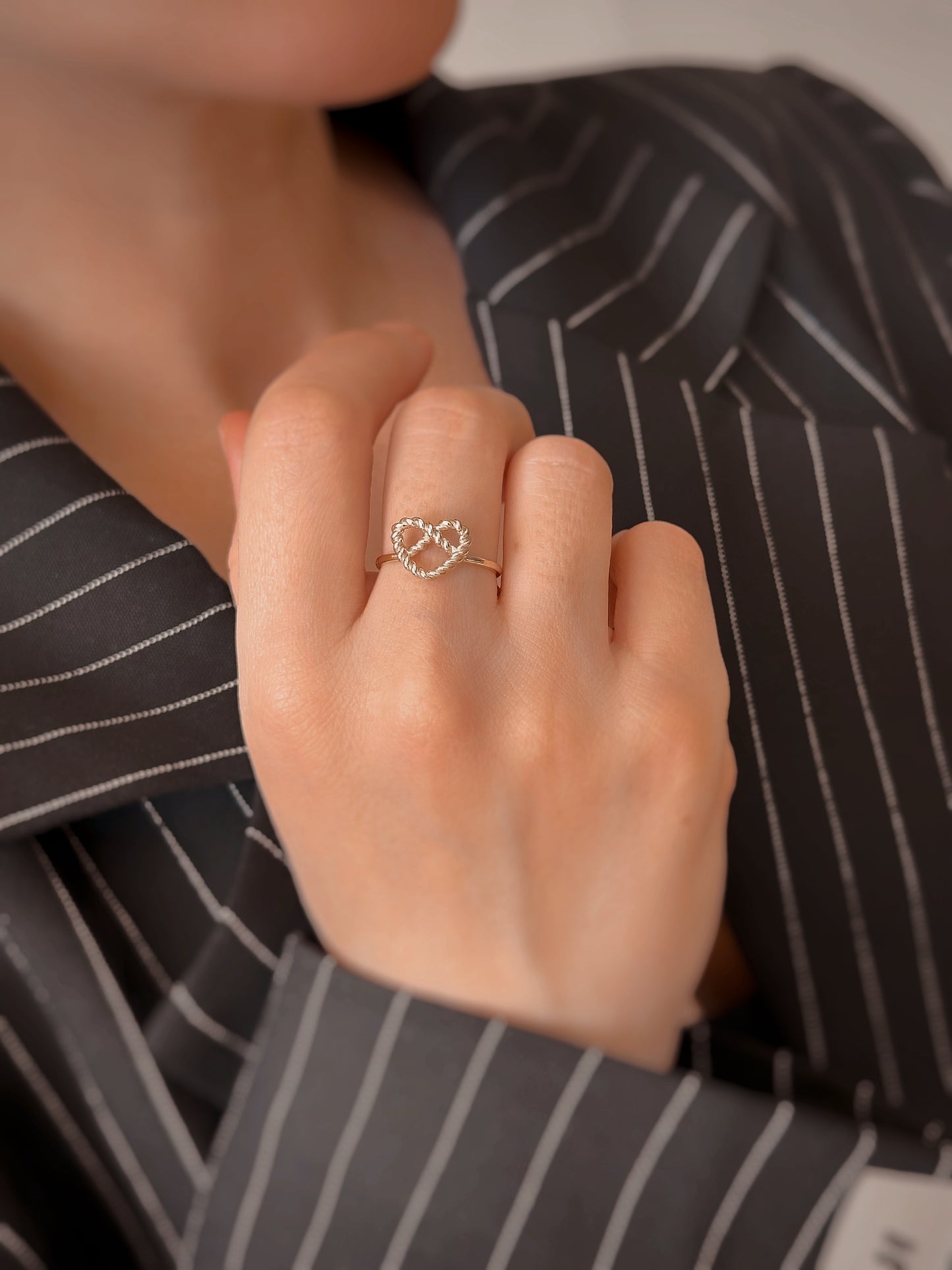 14K Solid Gold Gold Love Knot Ring