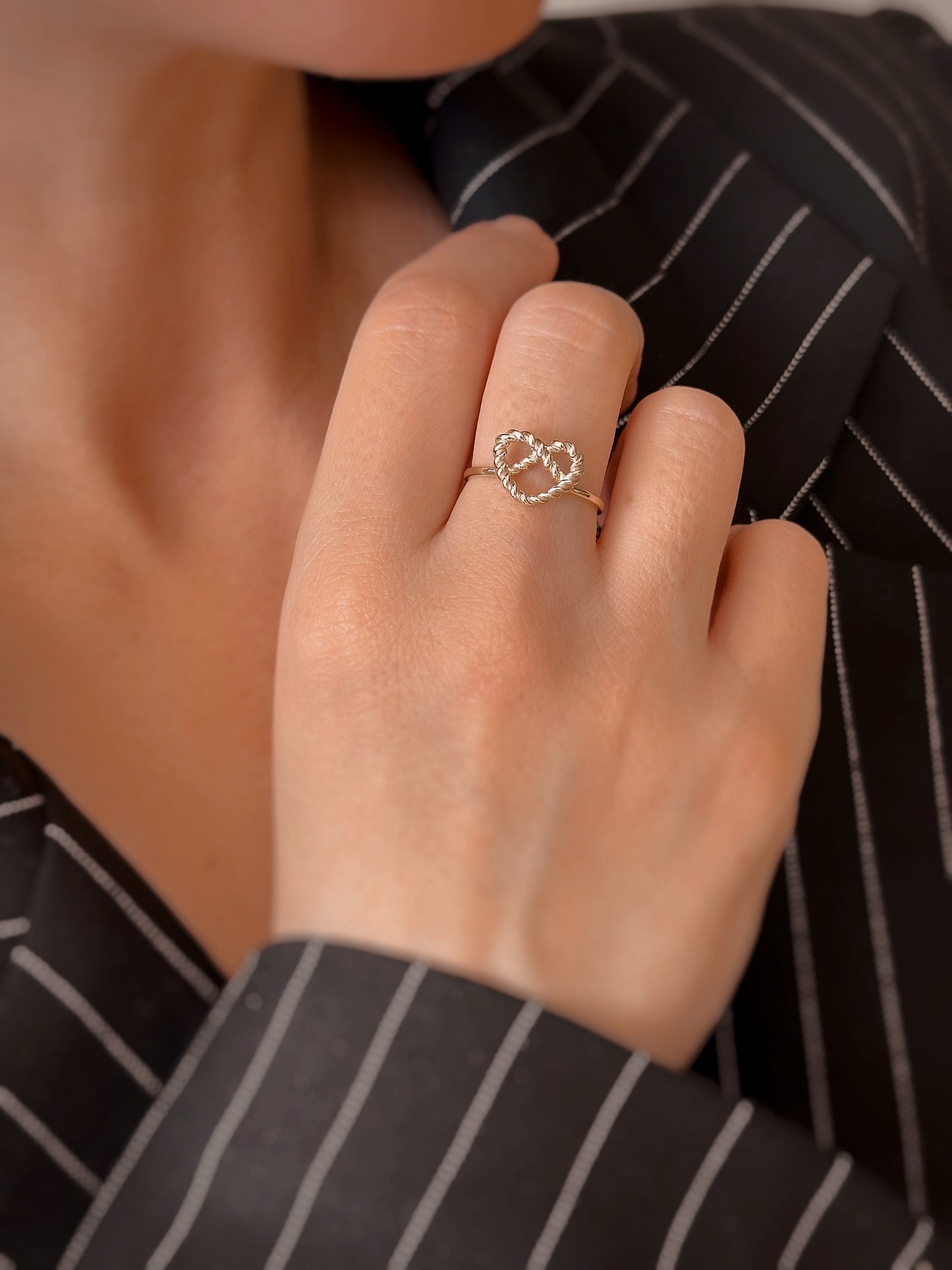 14K Solid Gold Gold Love Knot Ring