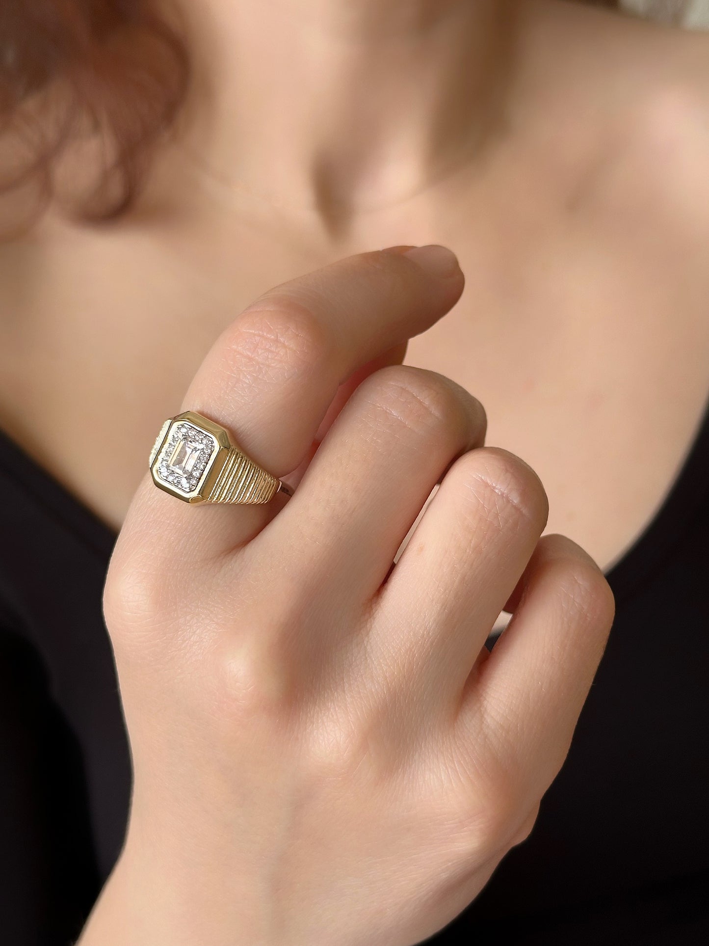 14K Vintage Patterned Ring