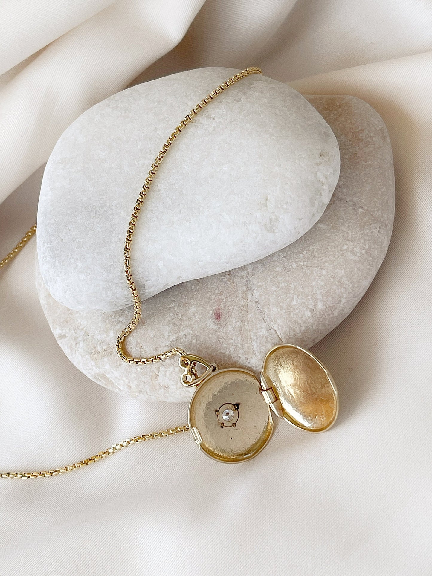 14k solid gold locket necklace with , Gold locket pendant