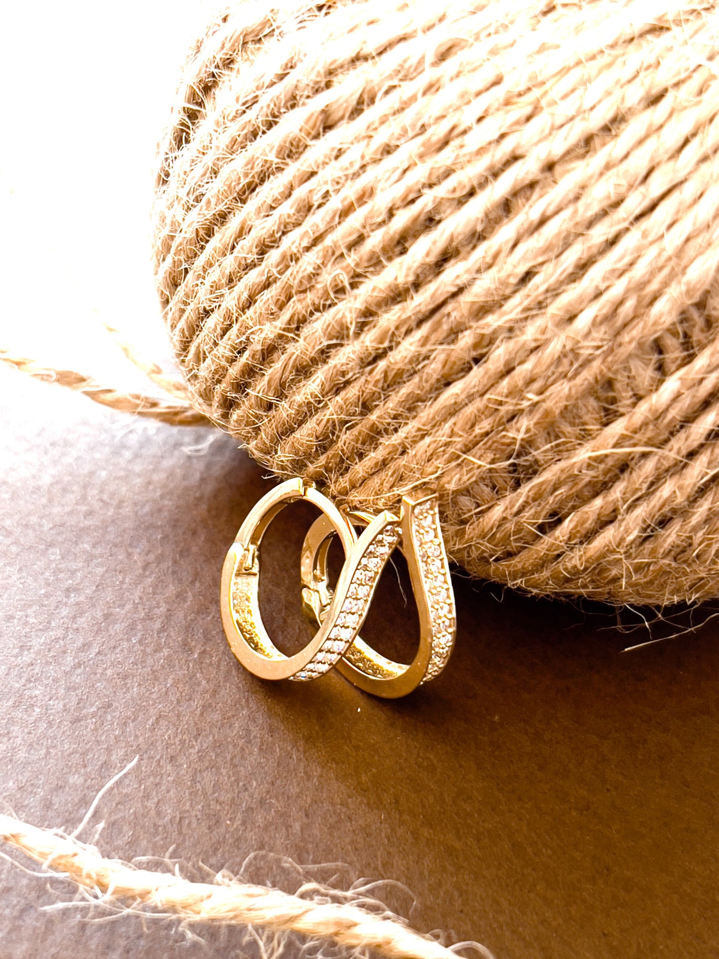 Diamond Hoop Earring, 14K Solid Gold Huggies