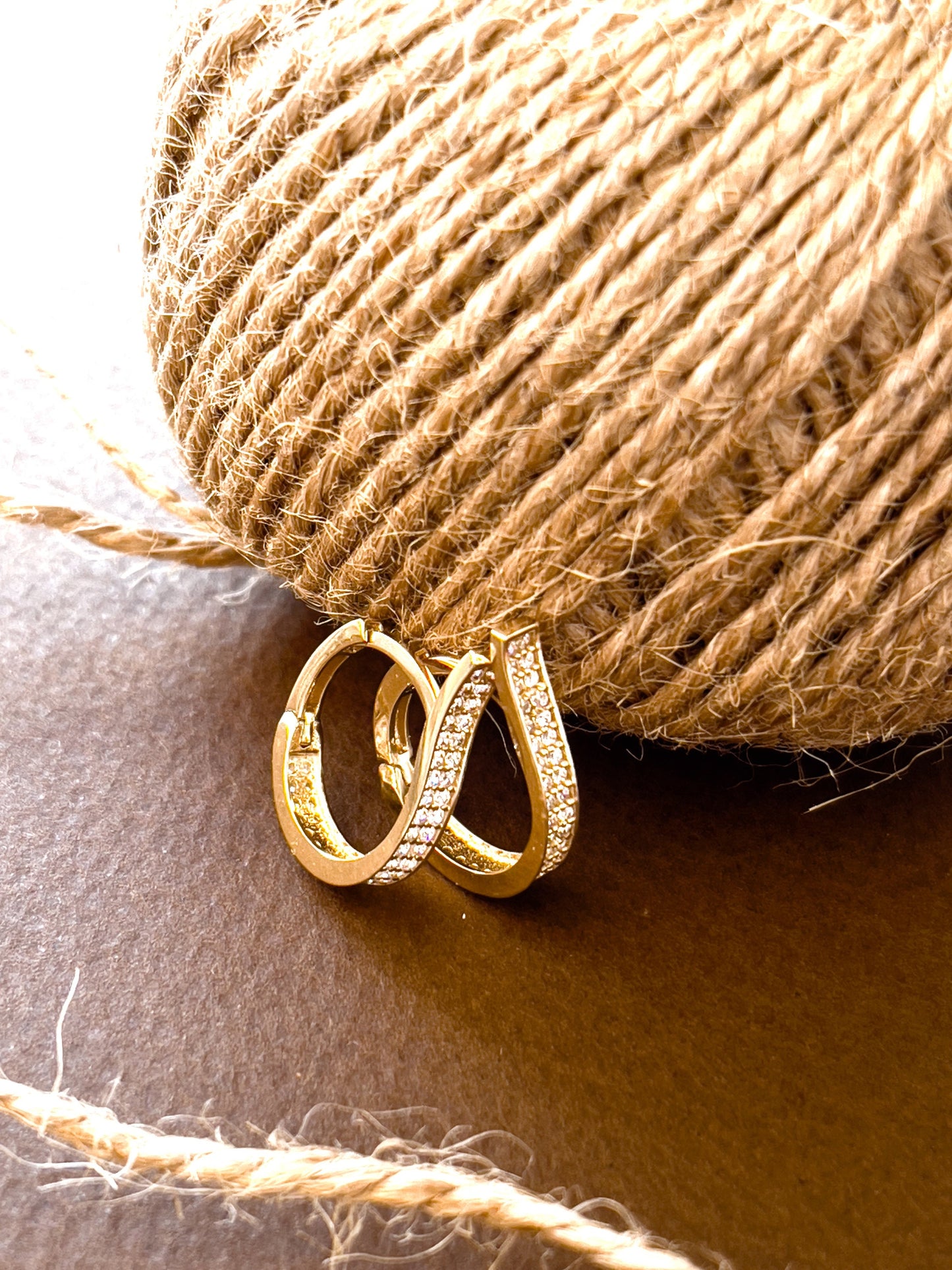 Diamond Hoop Earring, 14K Solid Gold Huggies