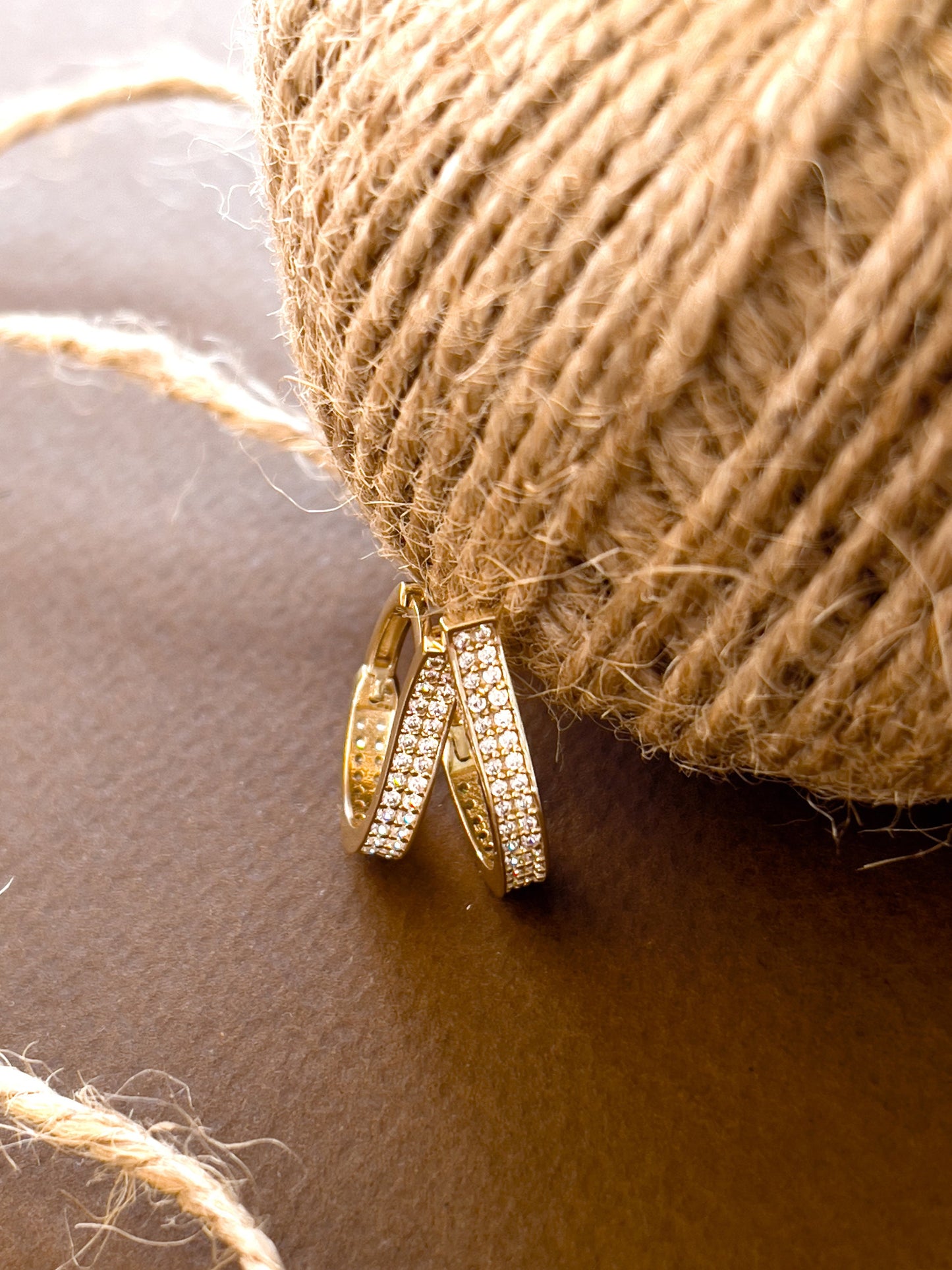 Diamond Hoop Earring, 14K Solid Gold Huggies