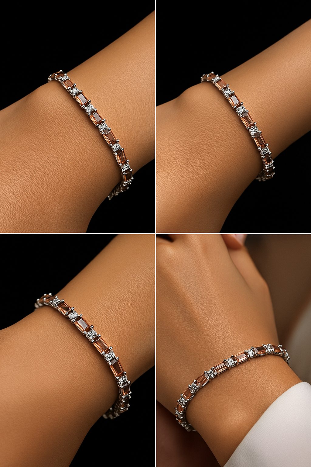 925 Sterling Silver Zultanite Tennis Bracelet • Natural Color-Change Gemstone