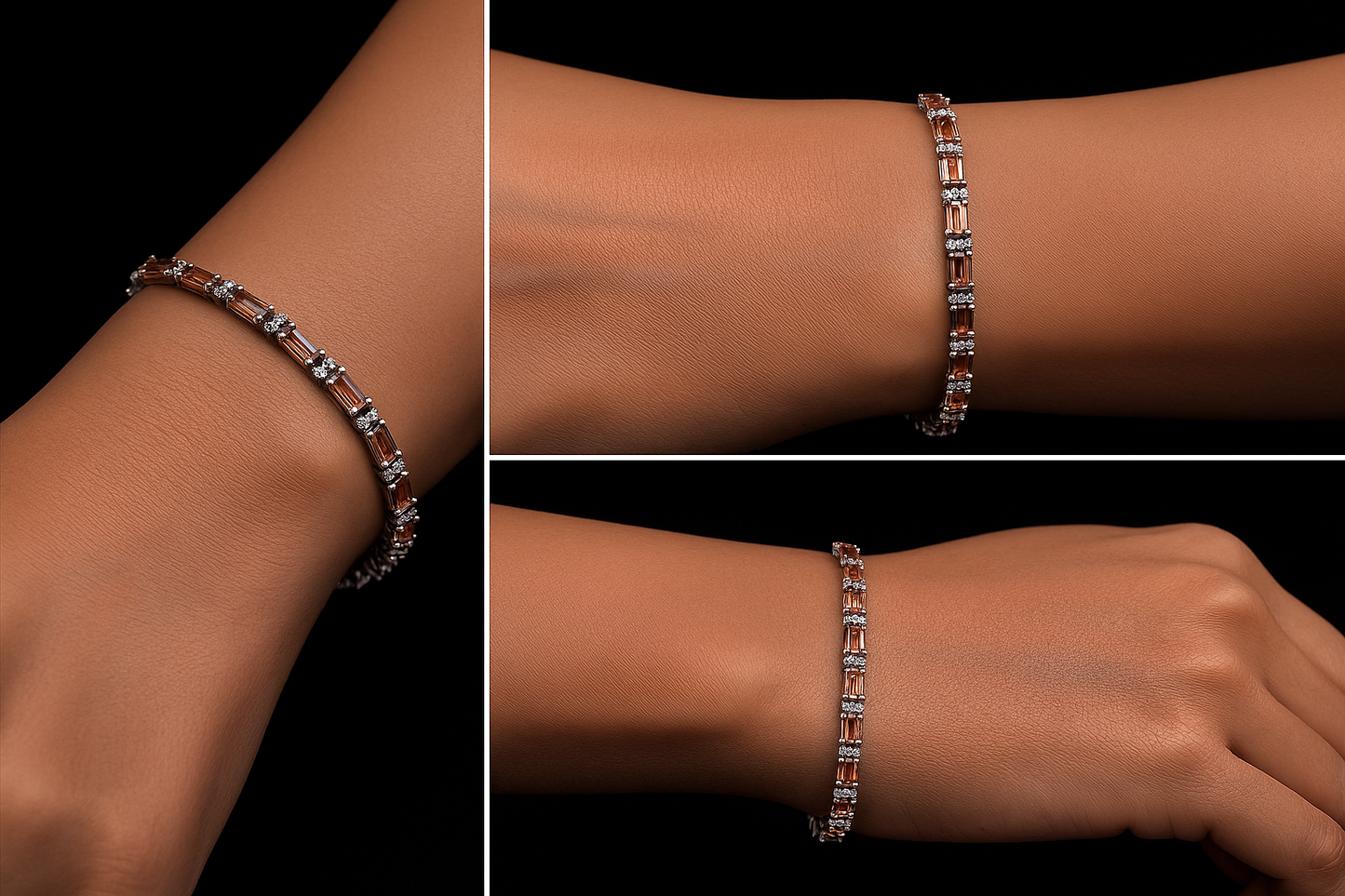 925 Sterling Silver Zultanite Tennis Bracelet • Natural Color-Change Gemstone