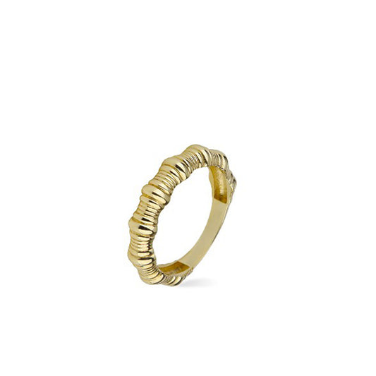 14K Real Gold Unique Design Spiral Ring