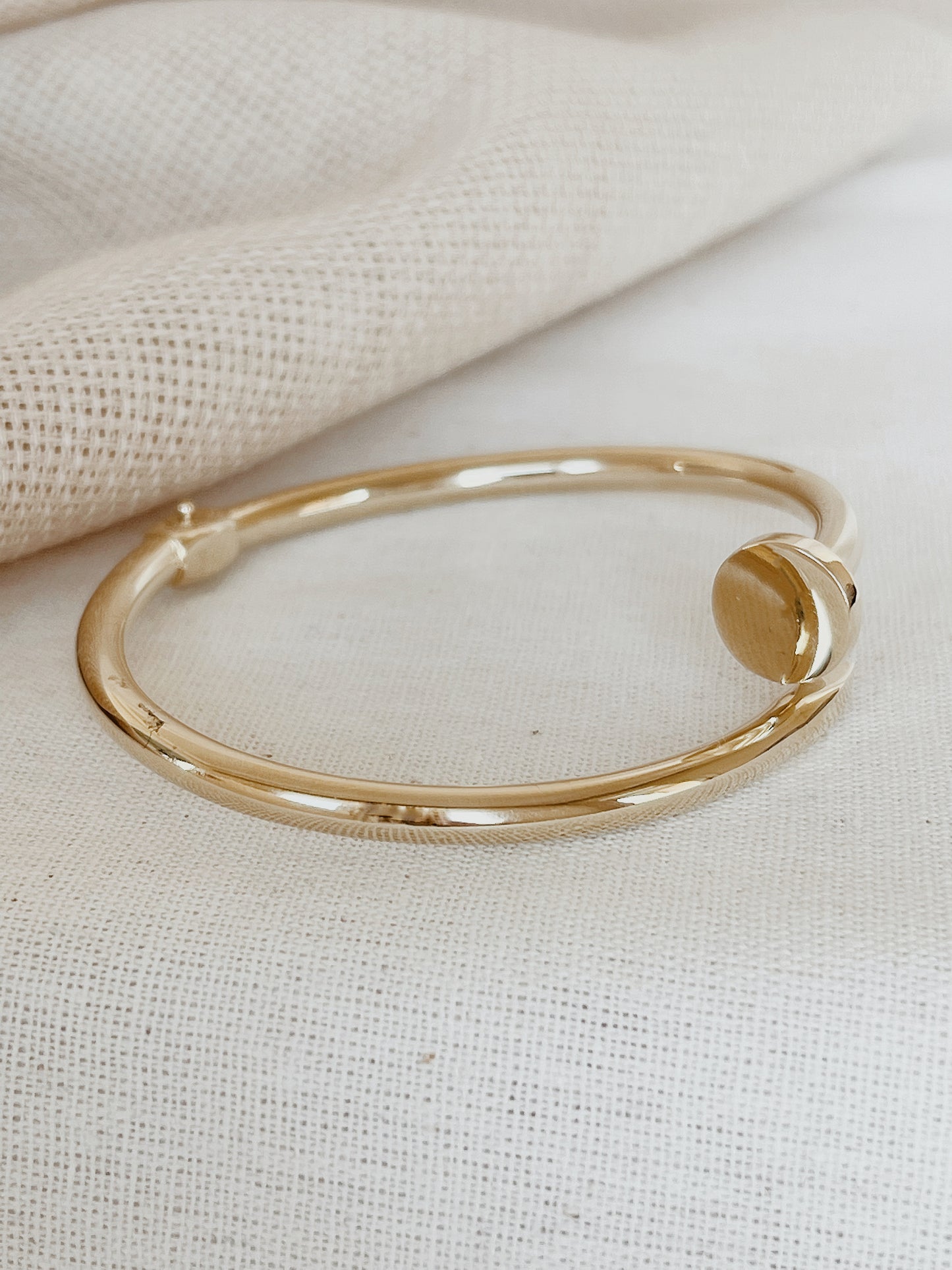 14k Solid Gold Nail Bangle Bracelet, Cuff Bracelets