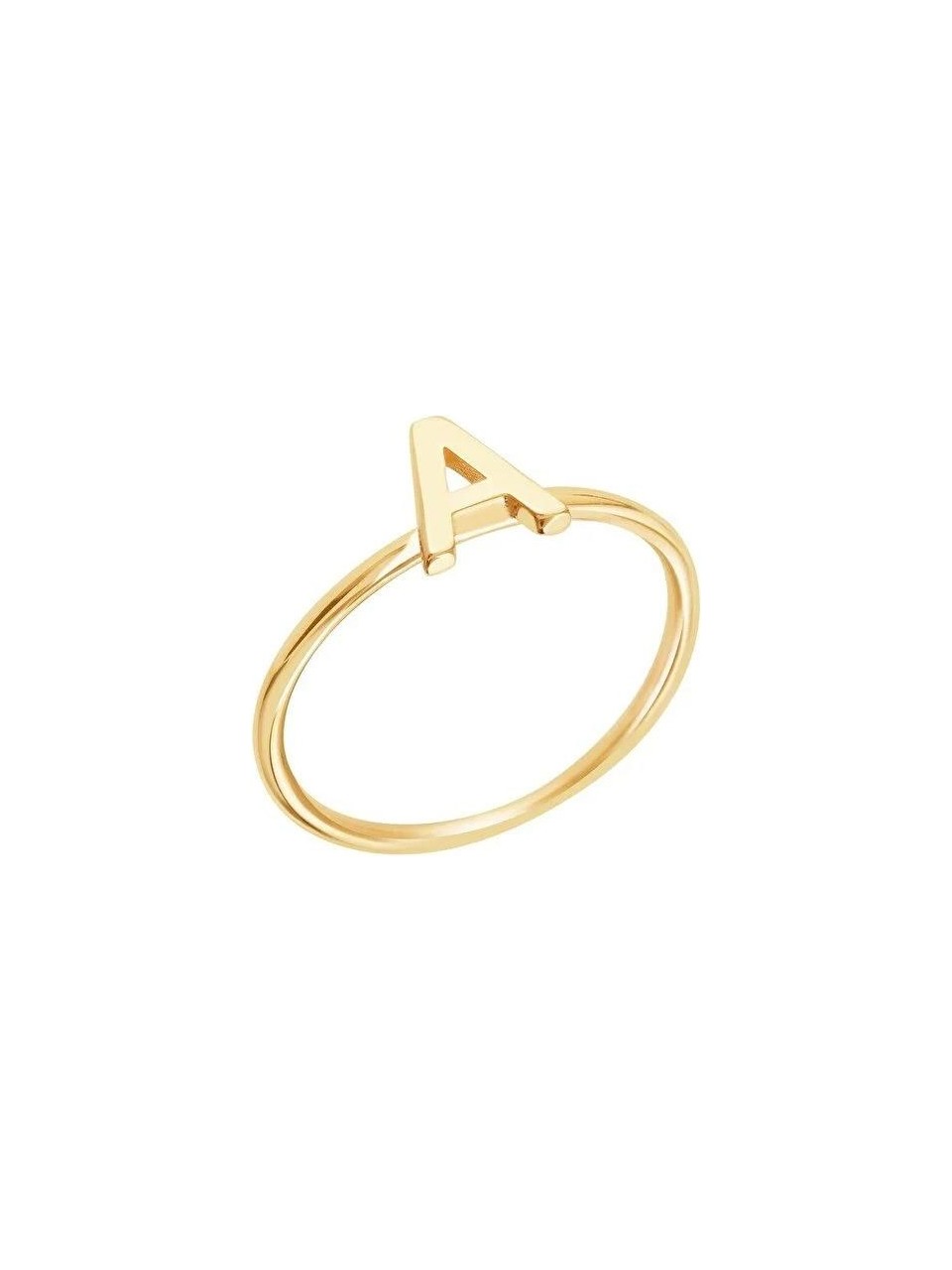 14k Solid Gold Letter Ring Or Lucky Eye Ring