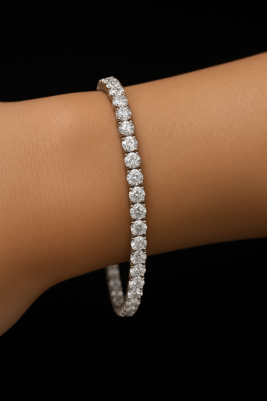 925 Sterling Silver Tennis Bracelet 2.5mm, Dainty Thin Silver Tennis Chain