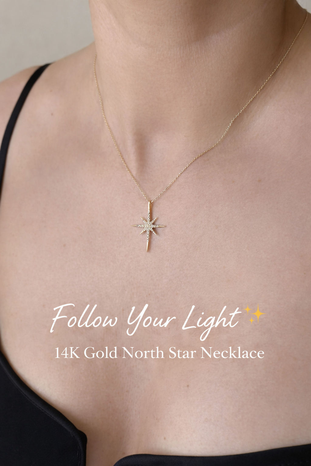14K Gold North Star Necklace