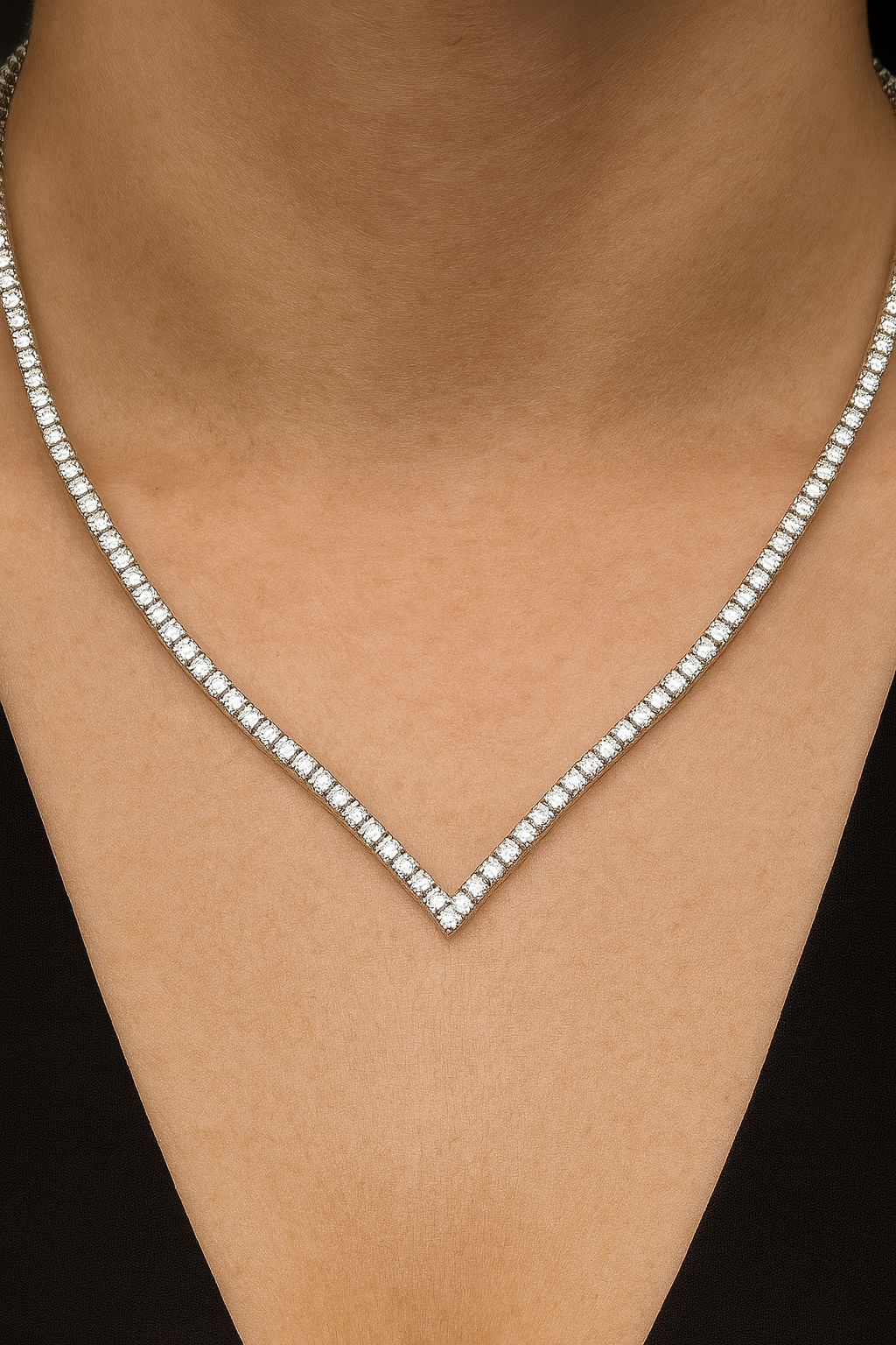 Tennis Necklace 925 Sterling Silver