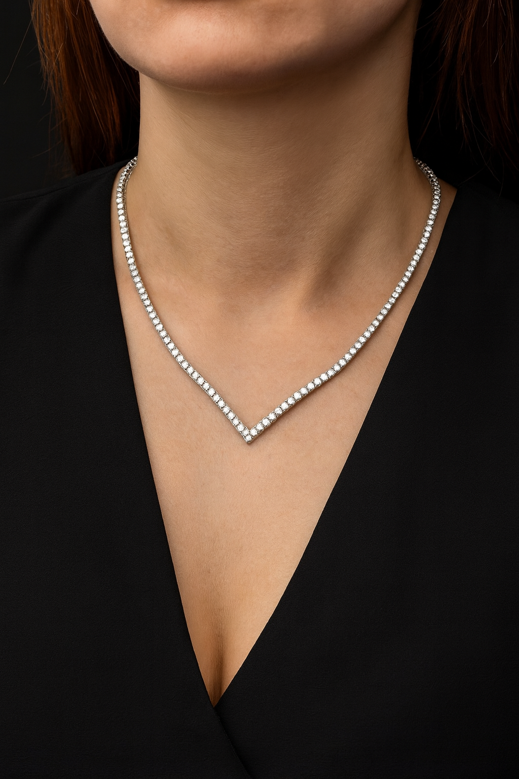 Tennis Necklace 925 Sterling Silver