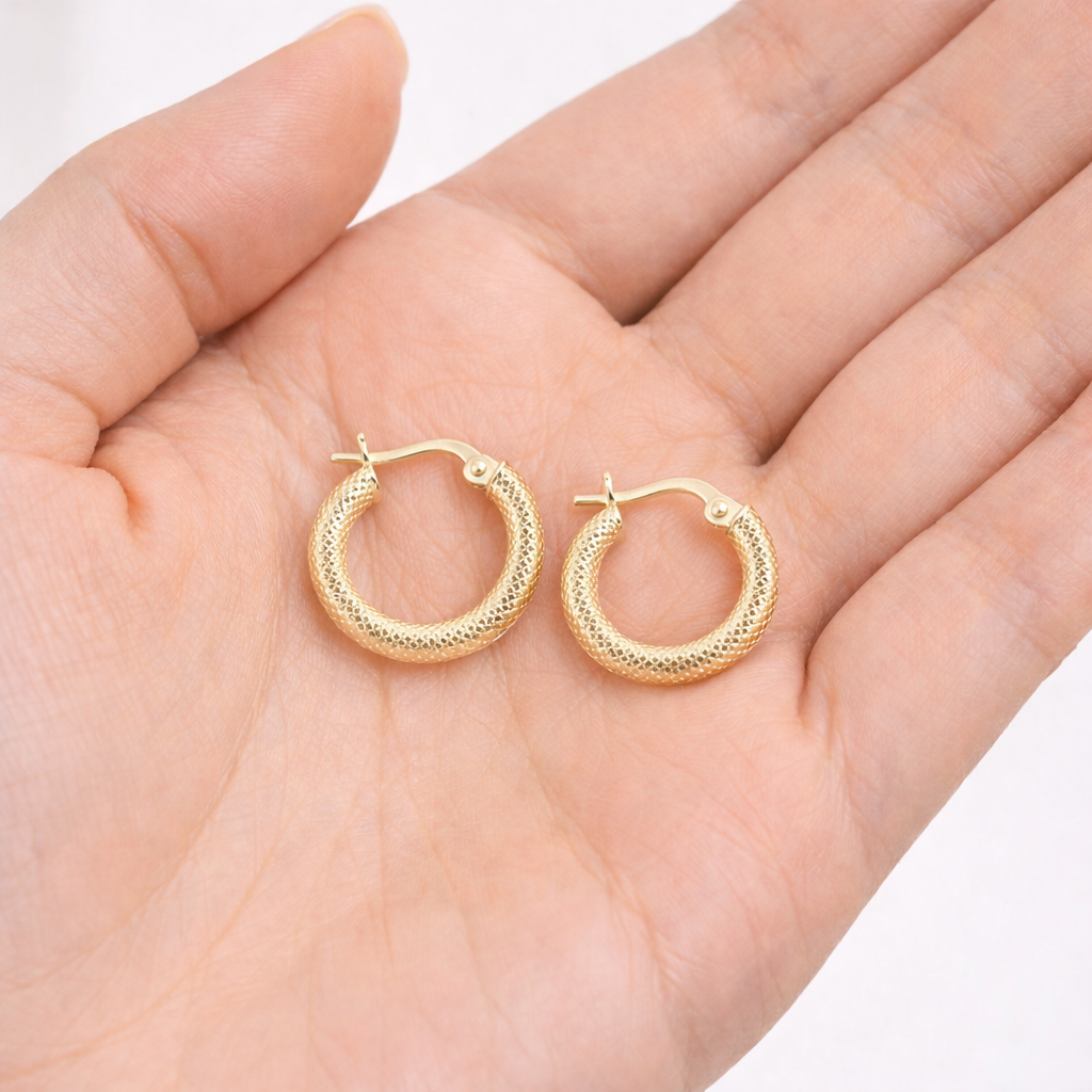 14k Solid Gold Hoop Earrings