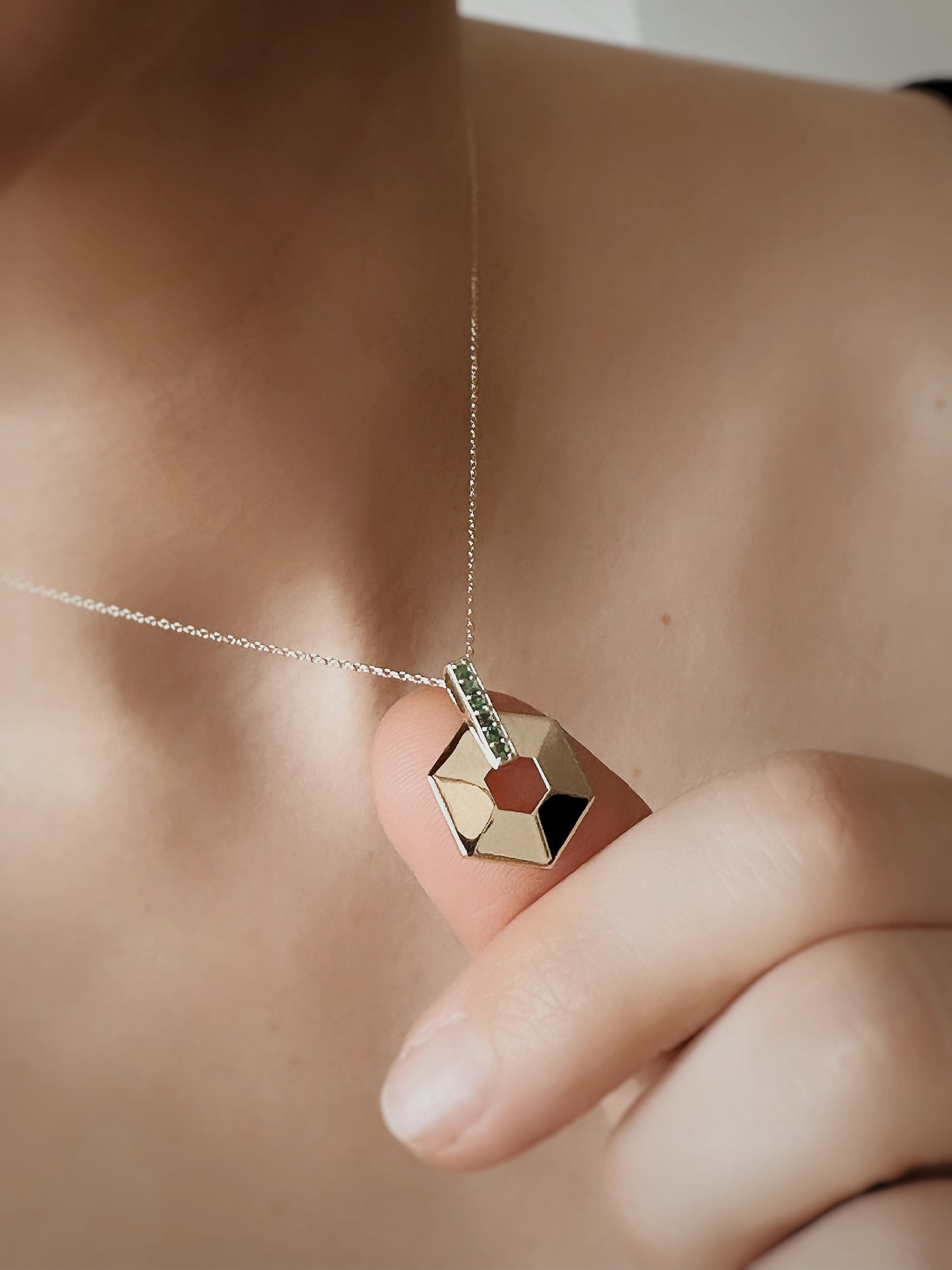 14K Carat Hexagonal Necklace