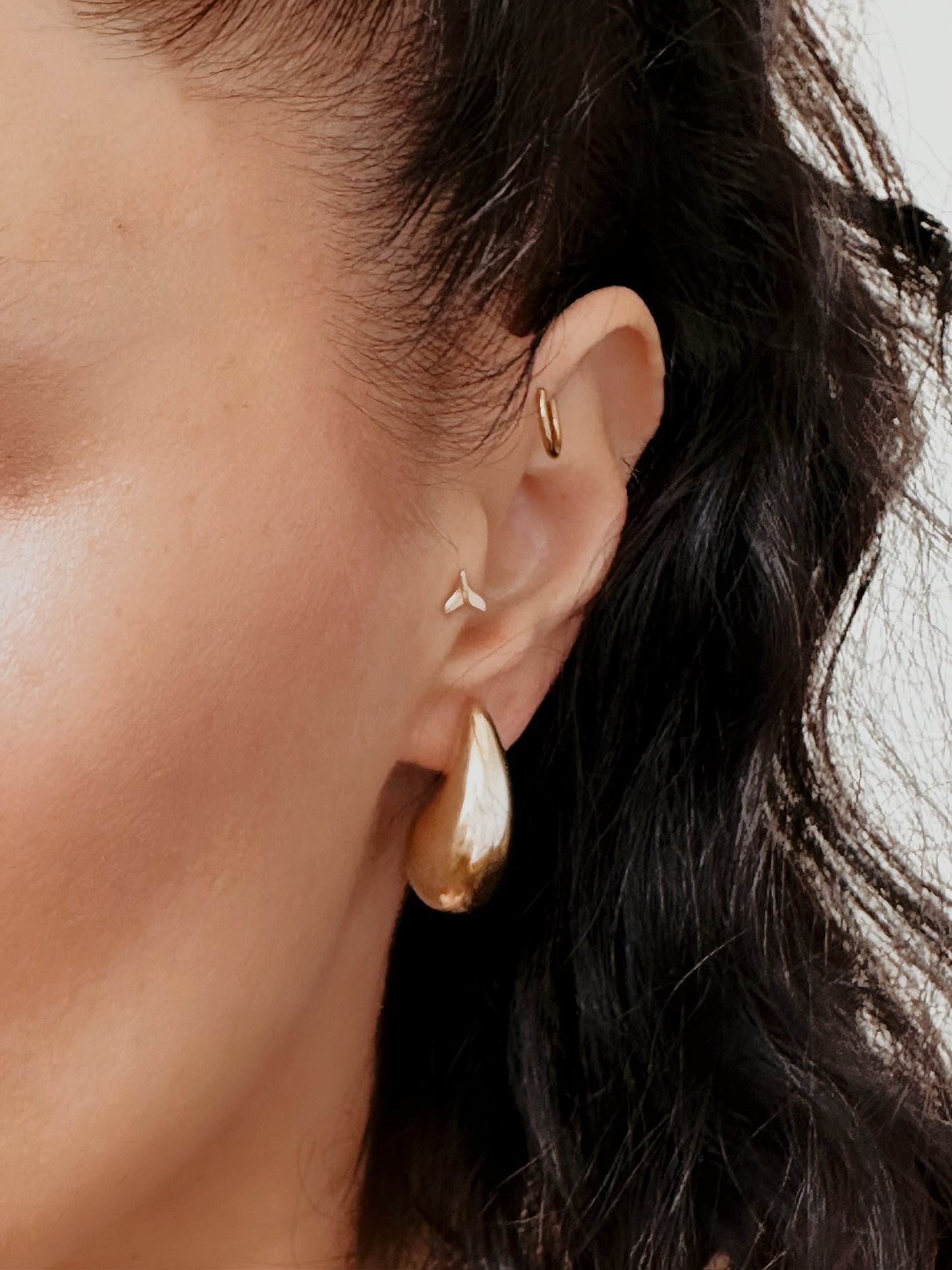 14K Solid Gold Drop  Teardrop Earrings