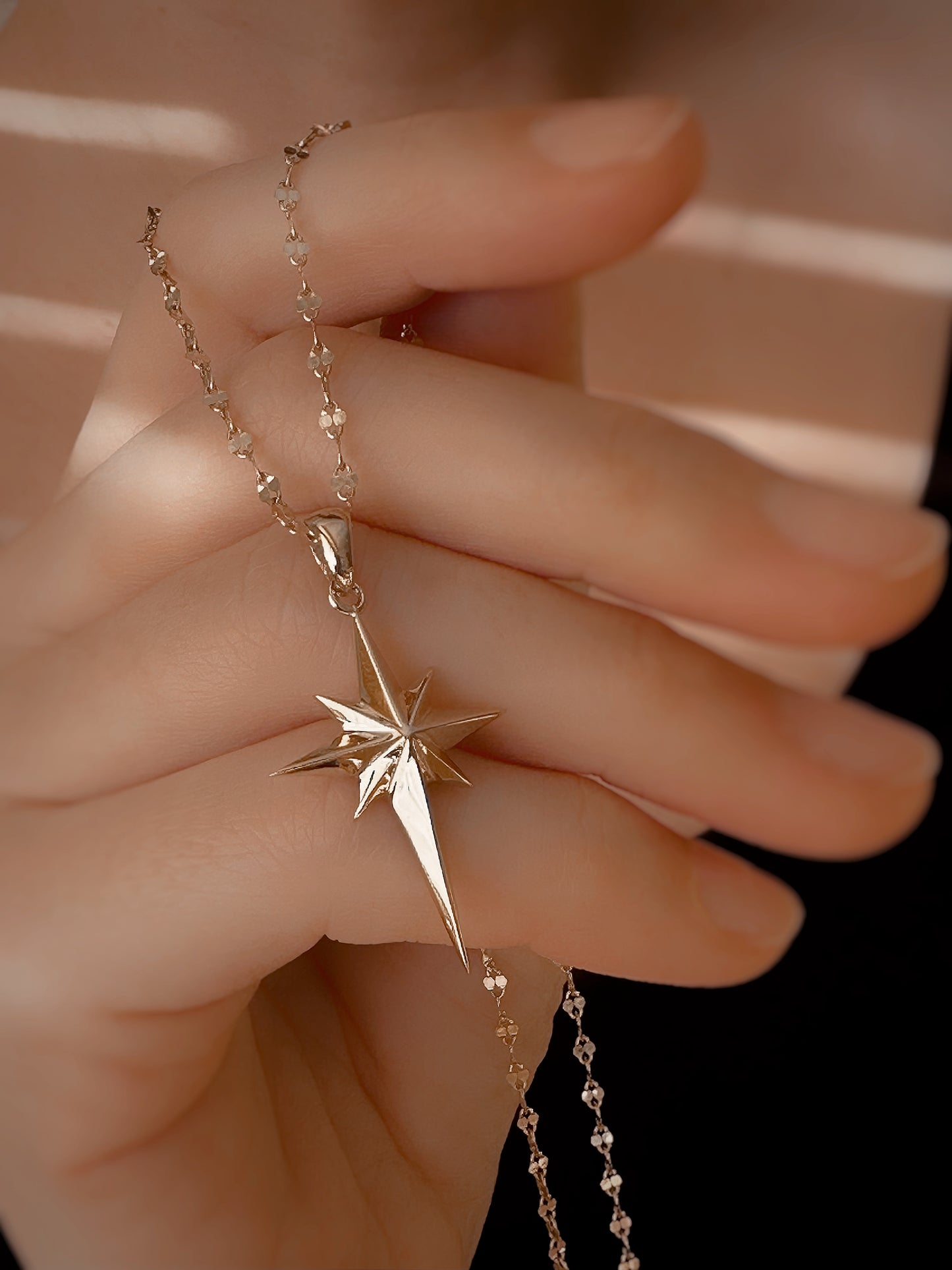 14k Gold North Star Necklace