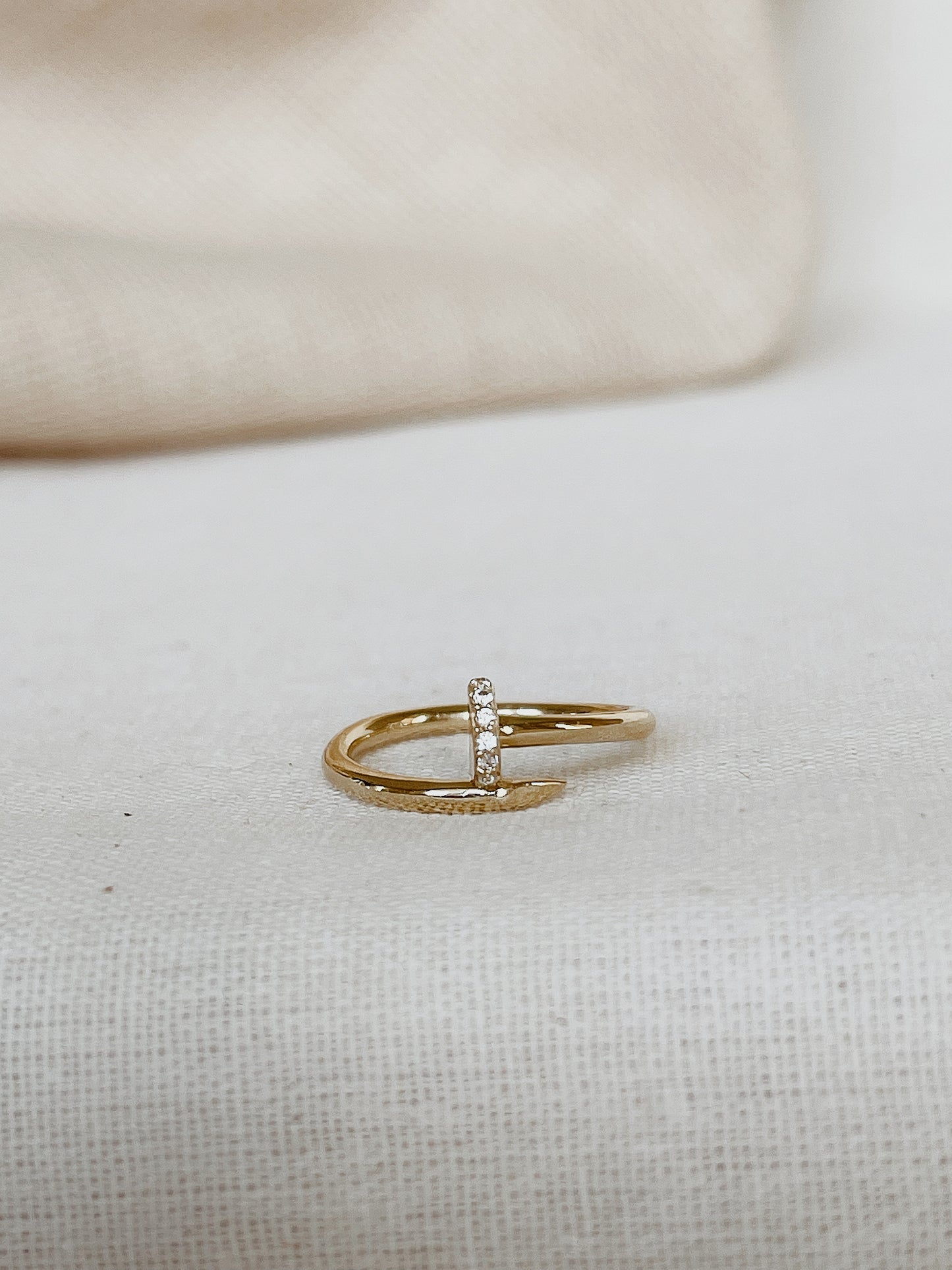 14k Solid Gold cuff Ring, Open Ring