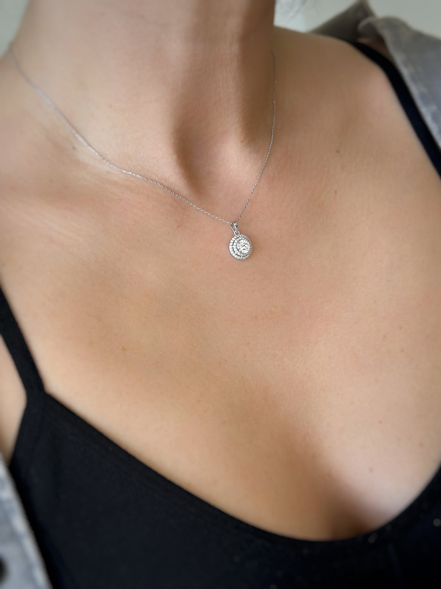 14K Gold Solitaire Pendant, Bride Necklace