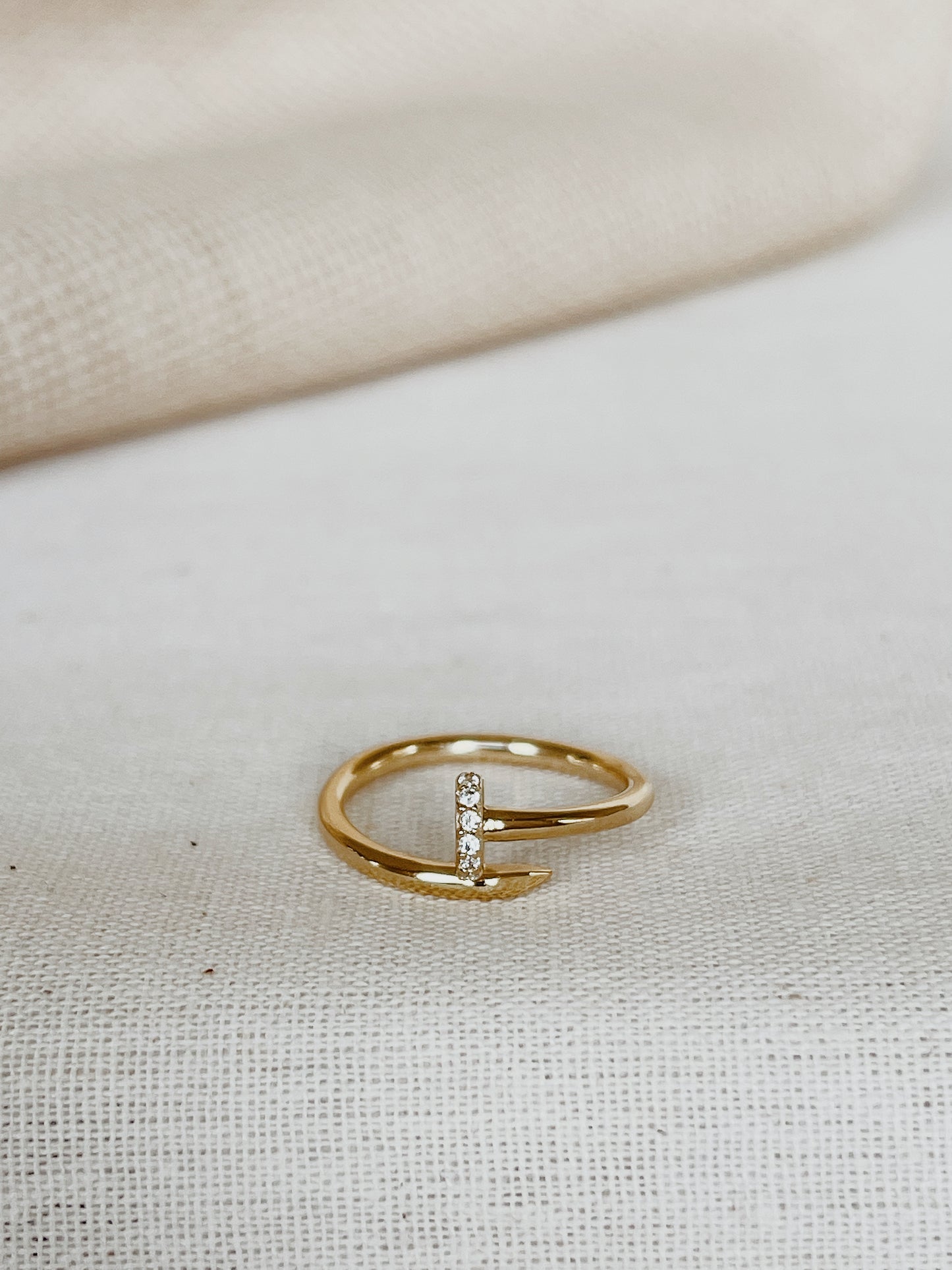 14k Solid Gold cuff Ring, Open Ring