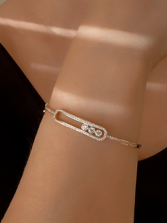 14K Solid Gold Bracelet with Dazzling Zirconia Stones