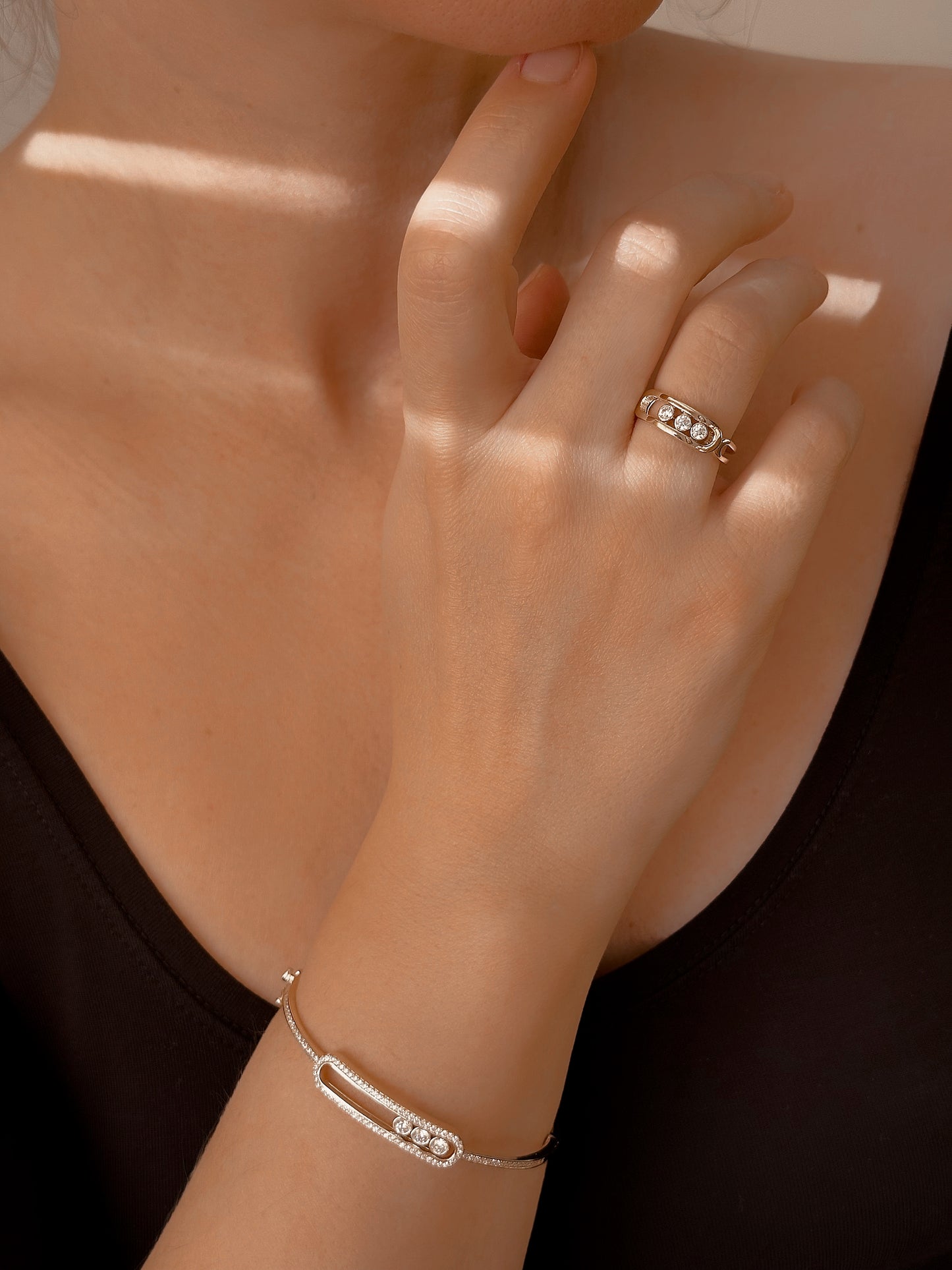 14K Solid Gold Bracelet with Dazzling Zirconia Stones