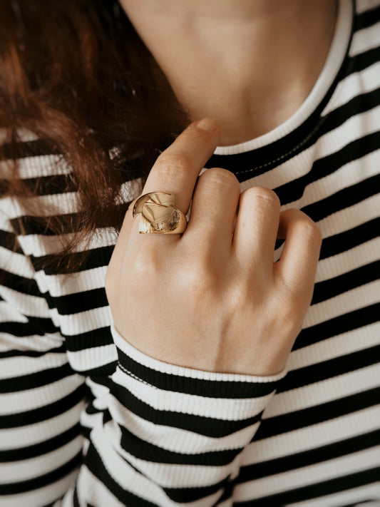 Solid Gold Dome Wrapped Ring