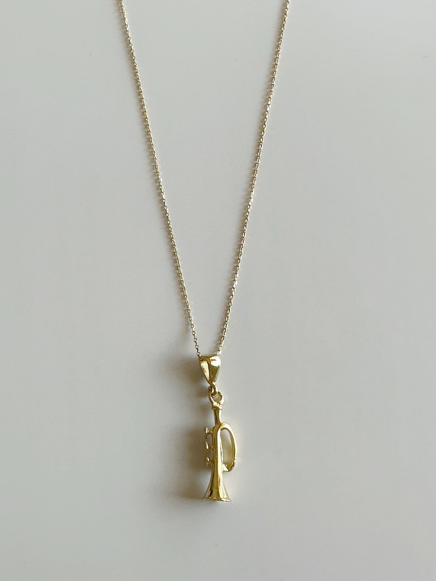 Gold saxophone Charm, 14K solid Gold Music