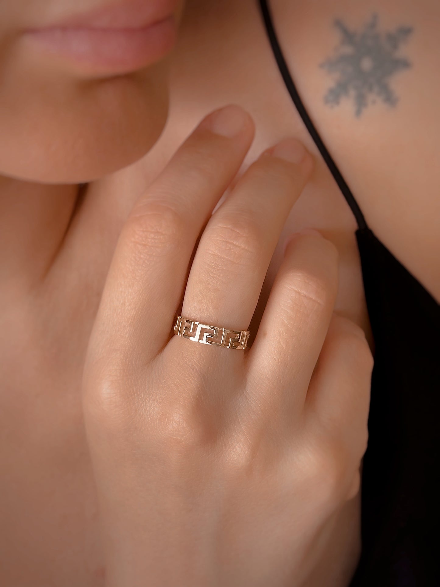 Labyrinth Ring, 14k Solid Gold Ring