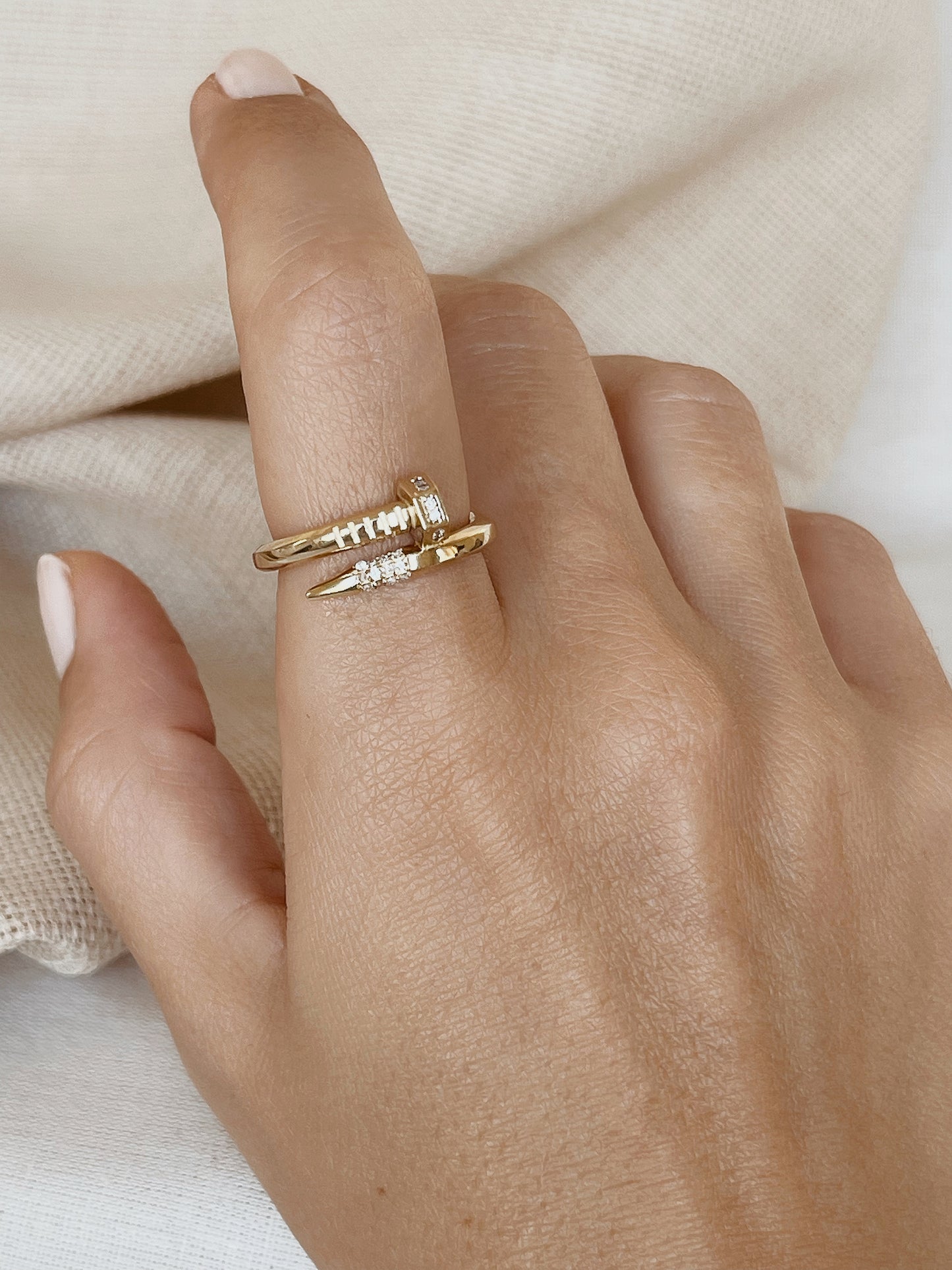 14k Solid Gold Open Ring, Wrap cuff Ring