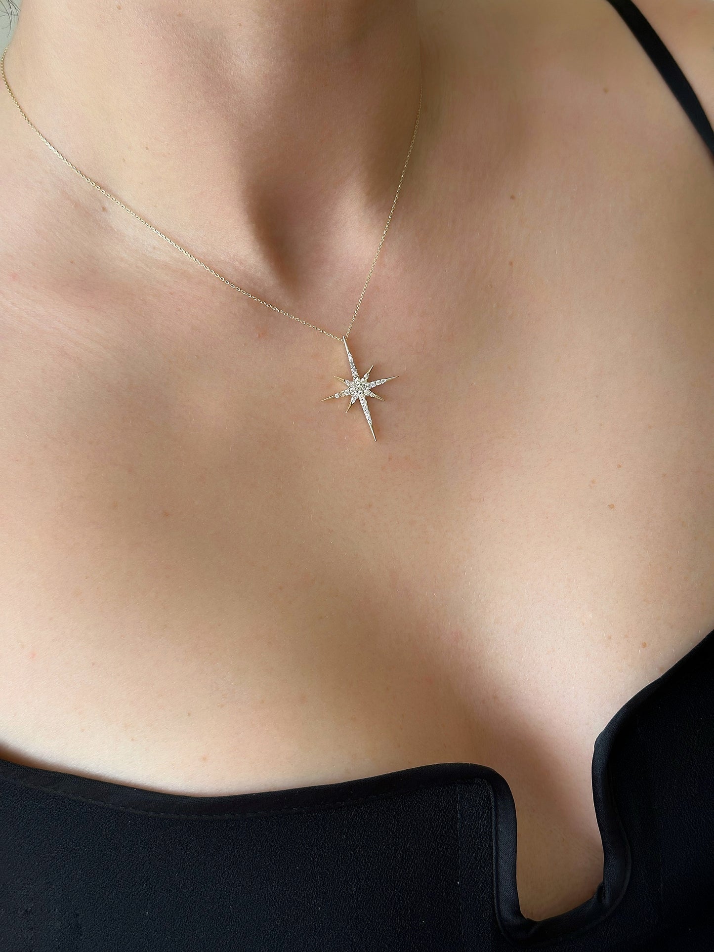 14K Celestial North Star Necklace