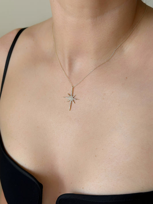 14K Celestial North Star Necklace