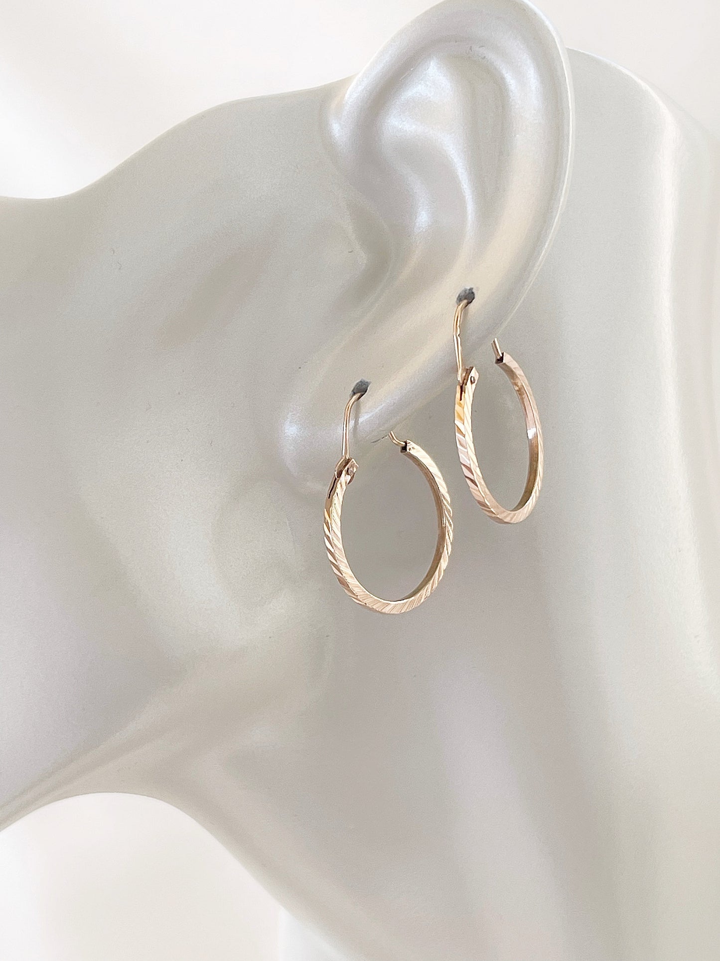 14K Gold Hoop Earring - Solid Gold Earring