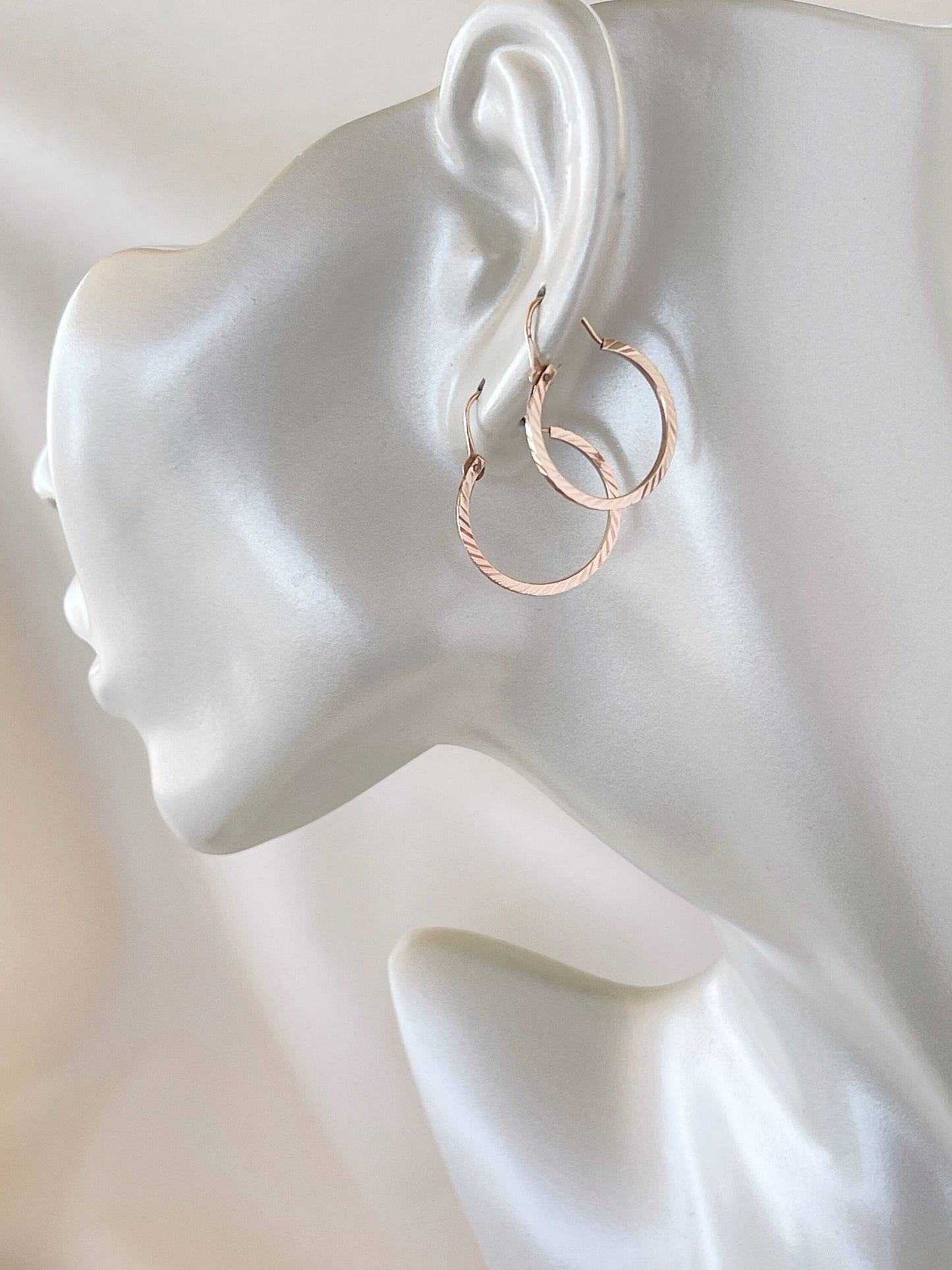 14K Gold Hoop Earring - Solid Gold Earring